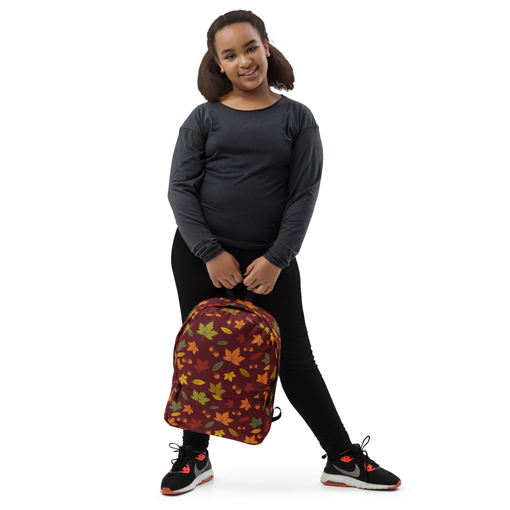 Kids Fall Leaves Backpack - Water-Resistant School Bag With Adjustable Padded Straps & Breathable Mesh Back