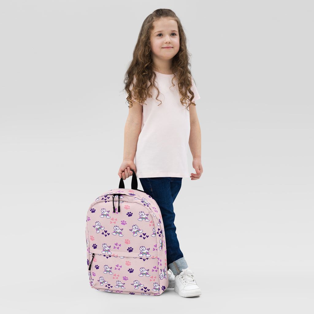 Girls Pink Caticorn Backpack - Water-Resistant School Bag With Adjustable Padded Straps & Breathable Mesh Back