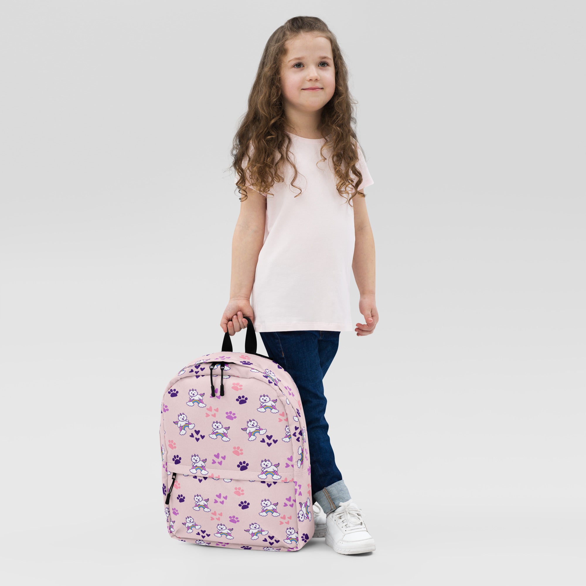 Girls Pink Caticorn Backpack - Water-Resistant School Bag With Adjustable Padded Straps & Breathable Mesh Back