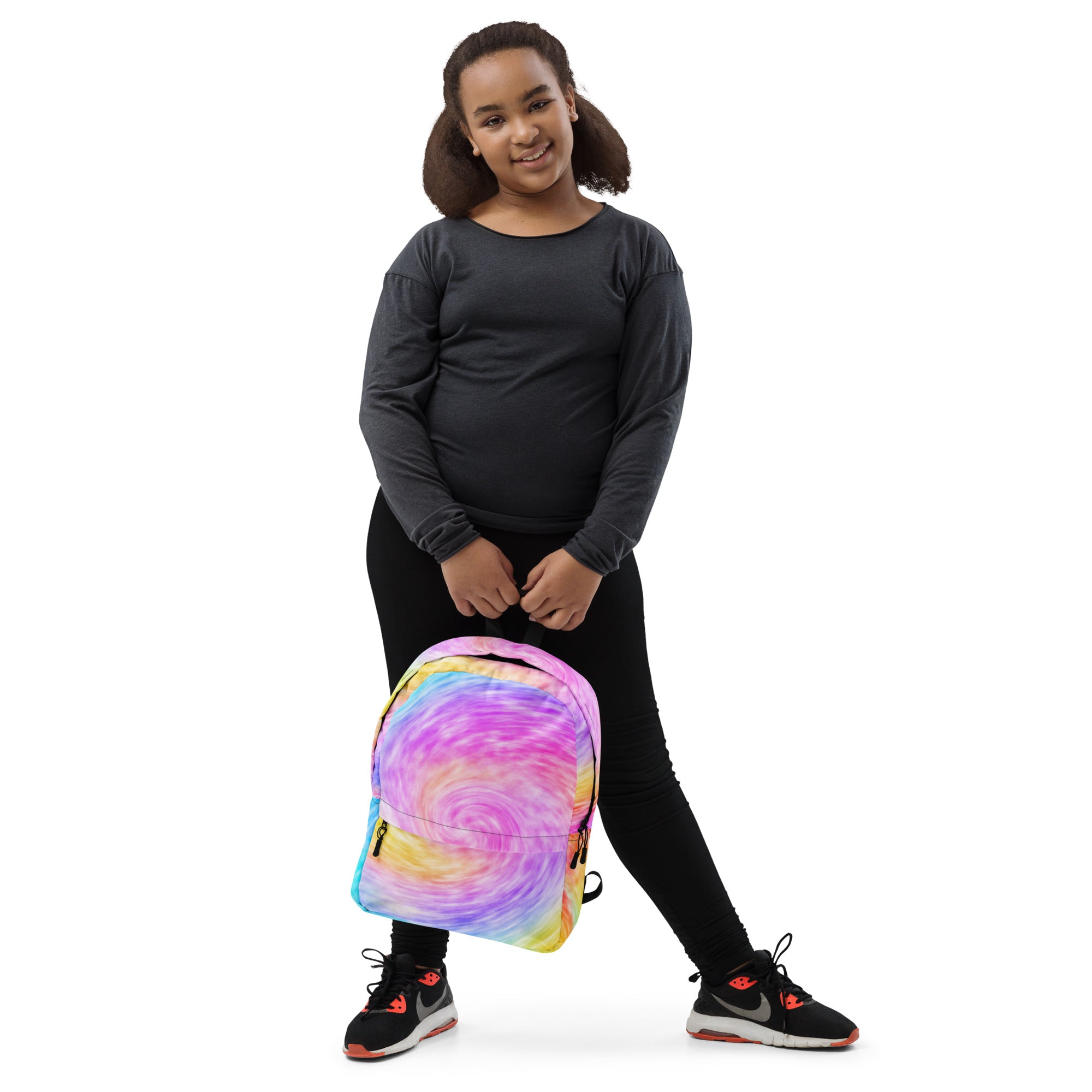 Kids Rainbow Tie Dye Backpack - Water-Resistant School Bag With Adjustable Padded Straps & Breathable Mesh Back