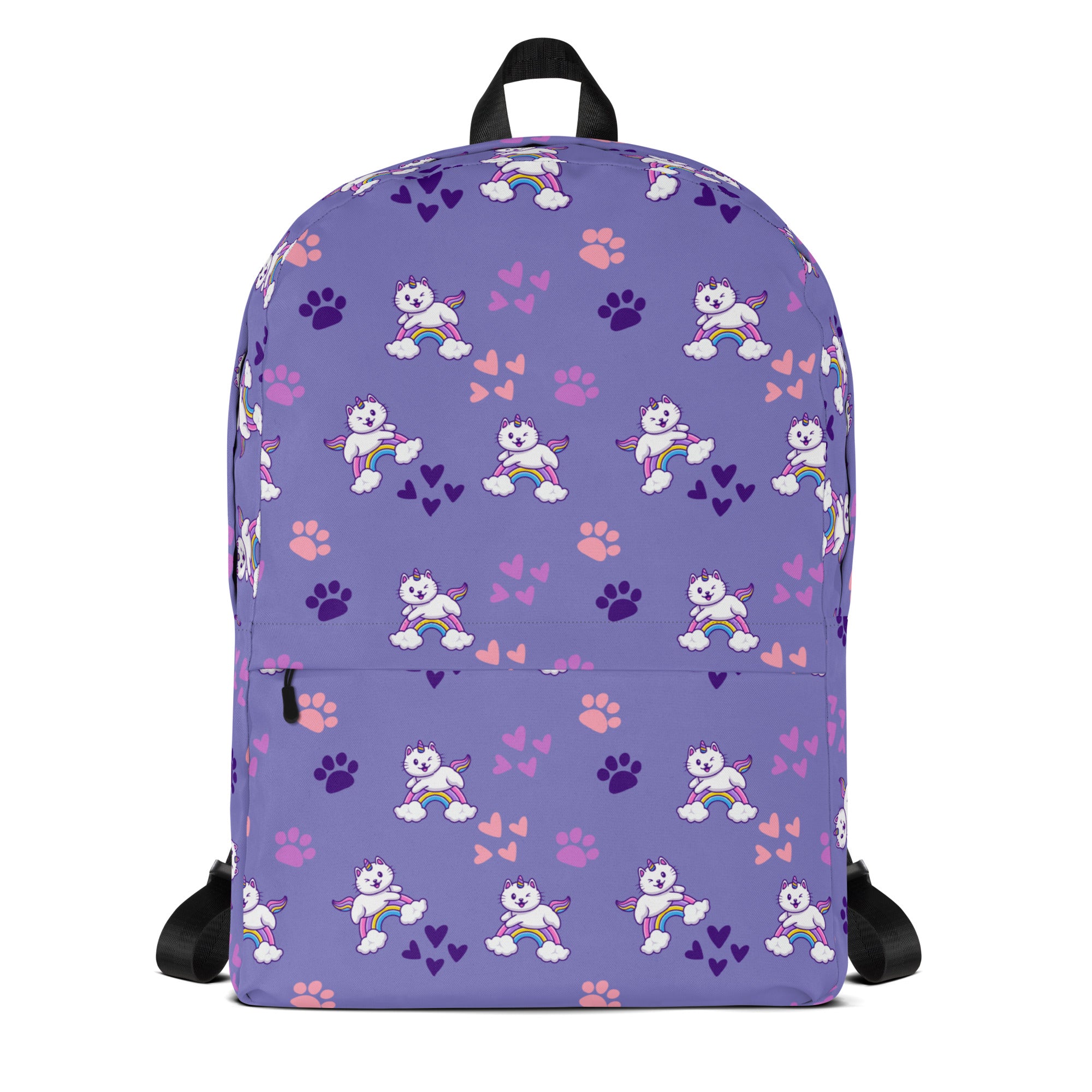 Girls Purple Caticorn Backpack - Water-Resistant School Bag With Adjustable Padded Straps & Breathable Mesh Back