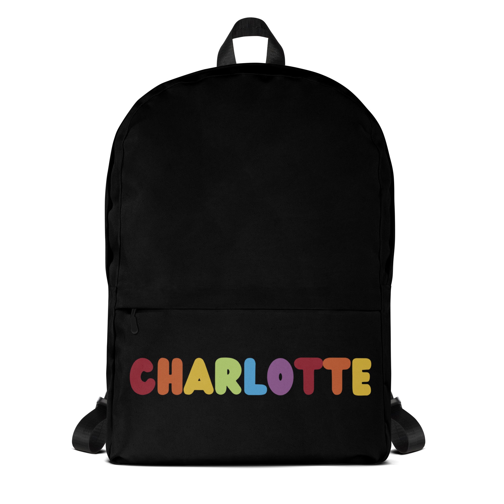 Girls Custom Name Rainbow Font Backpack - Water-Resistant School Bag With Adjustable Padded Straps & Breathable Mesh Back