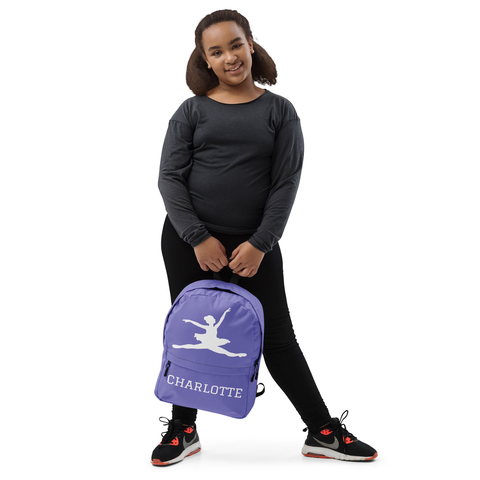 Girls Custom Ballerina Backpack - Water-Resistant School Bag With Adjustable Padded Straps & Breathable Mesh Back