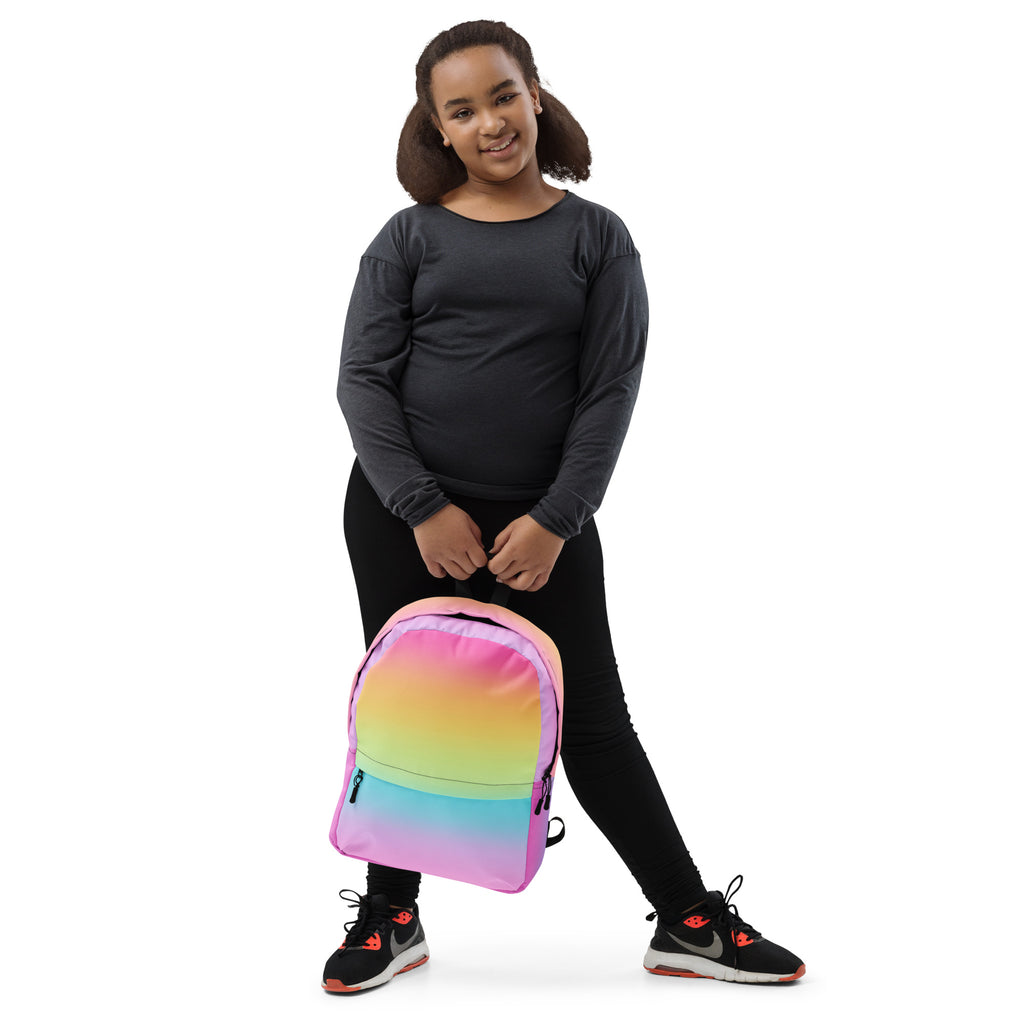 Girls Bright Rainbow Backpack - Water-Resistant School Bag With Adjustable Padded Straps & Breathable Mesh Back