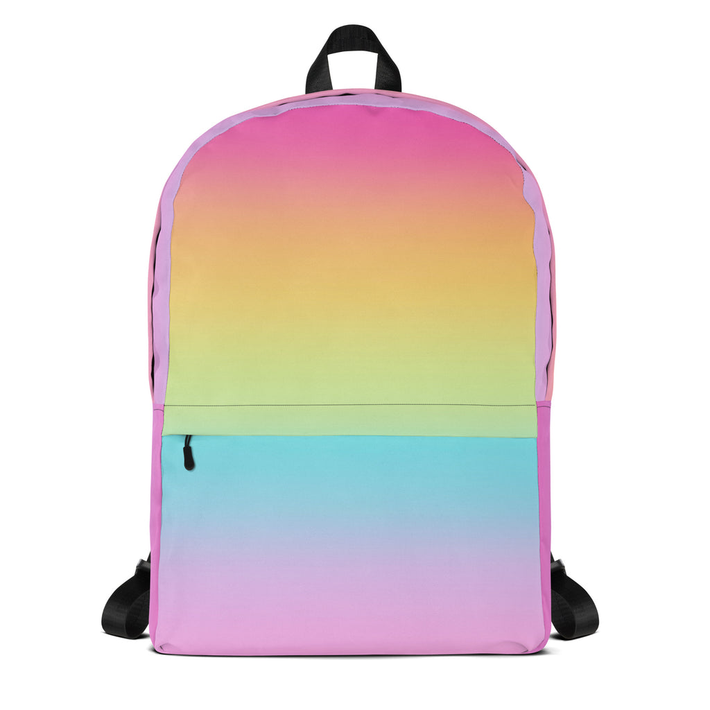 Girls Bright Rainbow Backpack - Water-Resistant School Bag With Adjustable Padded Straps & Breathable Mesh Back