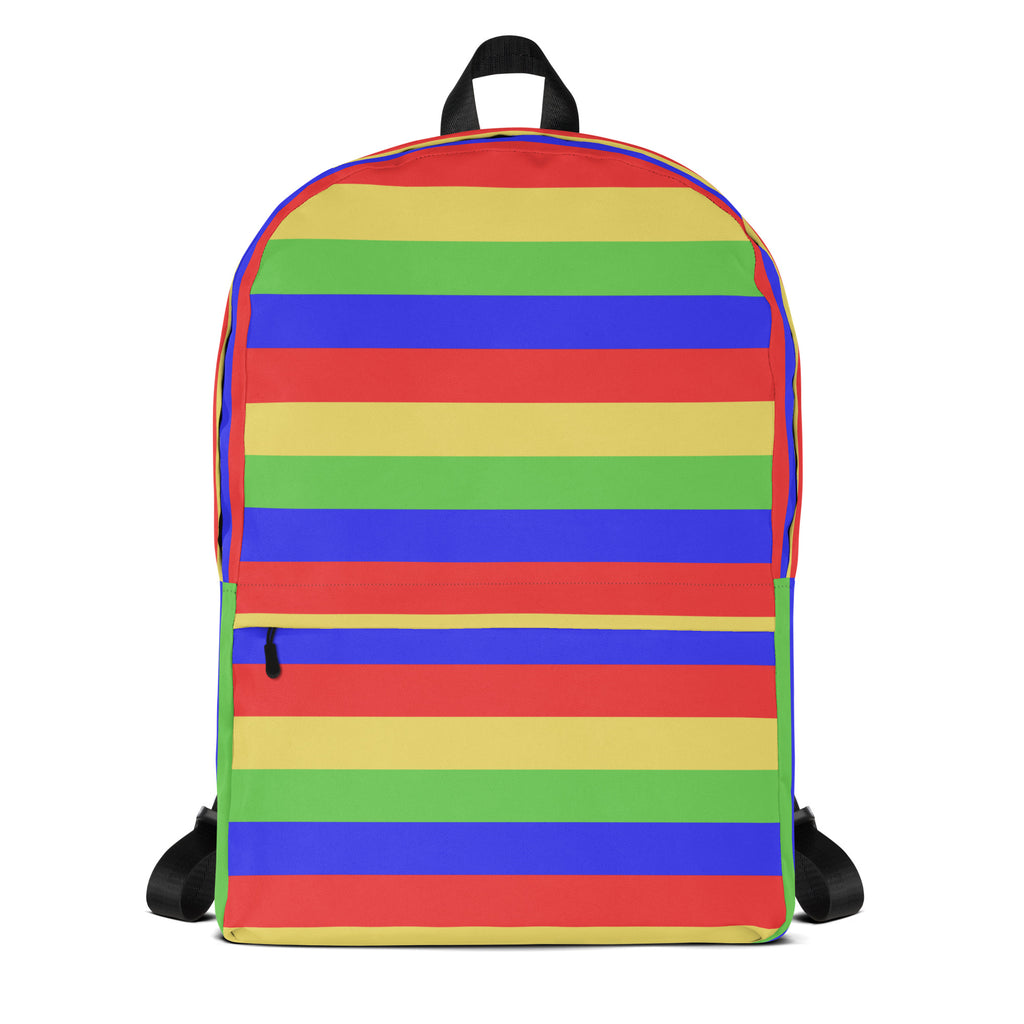 Kids Colorful Striped Backpack - Water-Resistant School Bag With Adjustable Padded Straps & Breathable Mesh Back