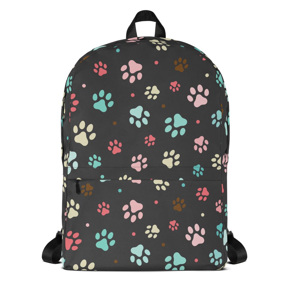 Kids Colorful Paw Print Backpack - Water-Resistant School Bag With Adjustable Padded Straps & Breathable Mesh Back