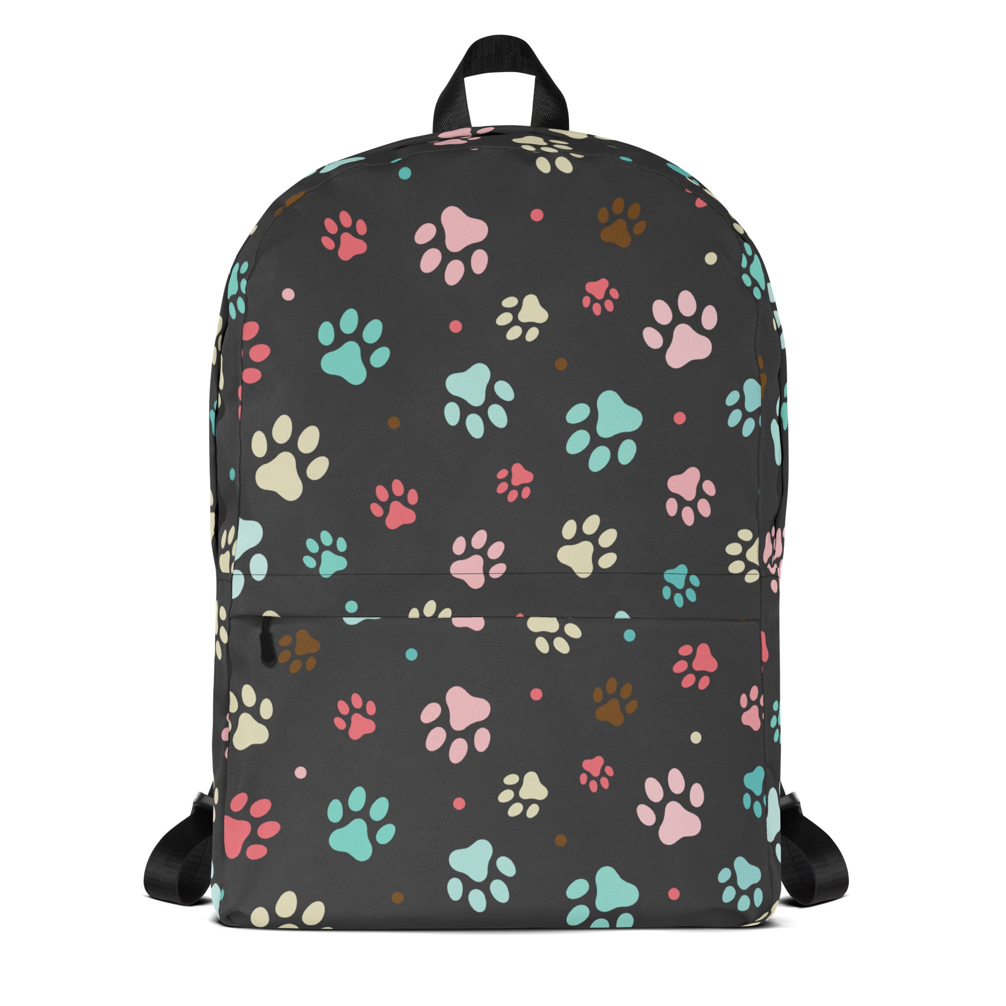 Kids Colorful Paw Print Backpack - Water-Resistant School Bag With Adjustable Padded Straps & Breathable Mesh Back