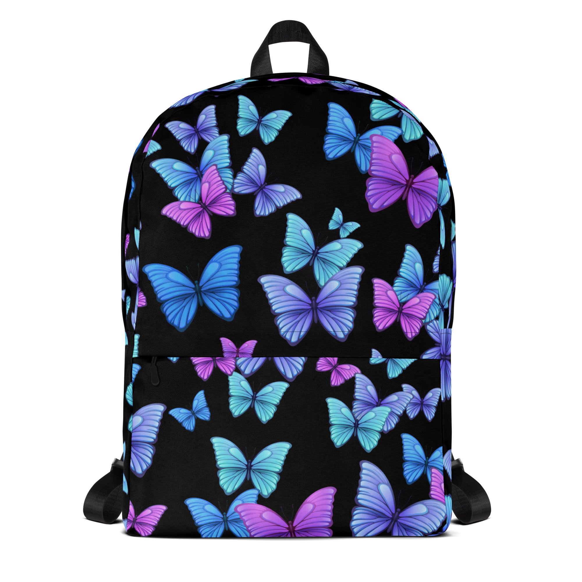 Girls Vibrant Butterfly Backpack - Water-Resistant School Bag With Adjustable Padded Straps & Breathable Mesh Back