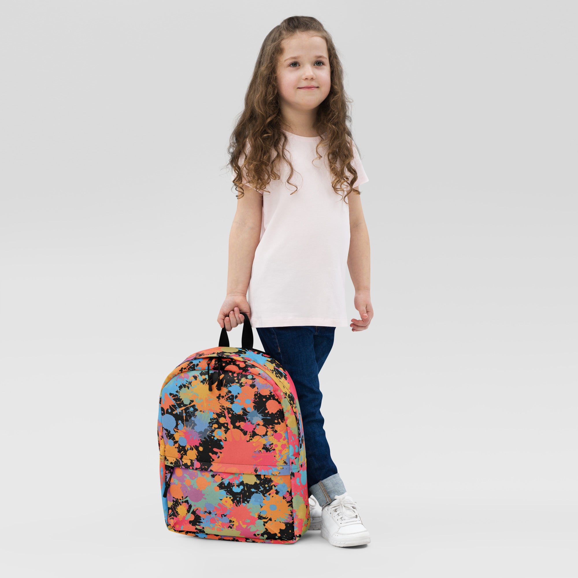 Kids Paint Splatter Backpack - Water-Resistant School Bag With Adjustable Padded Straps & Breathable Mesh Back