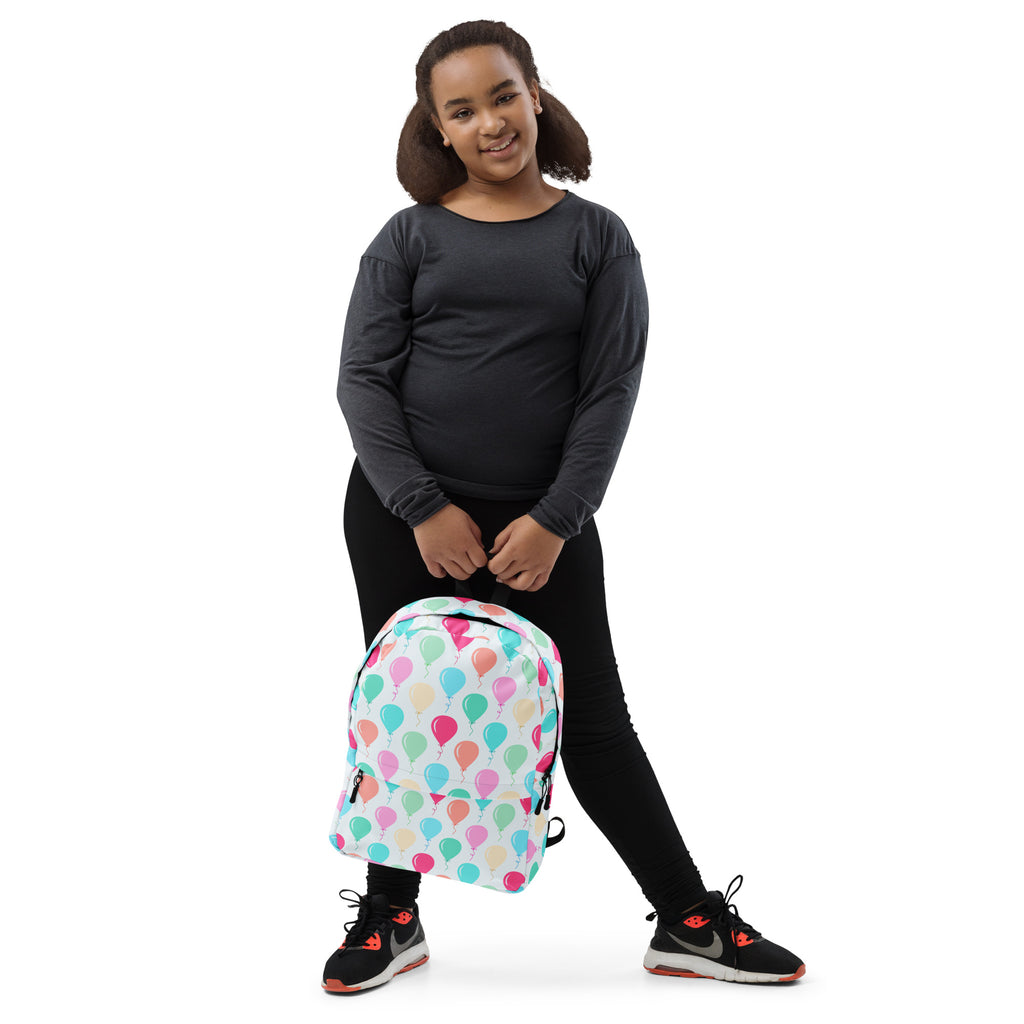 Kids Colorful Balloons Backpack - Water-Resistant School Bag With Adjustable Padded Straps & Breathable Mesh Back
