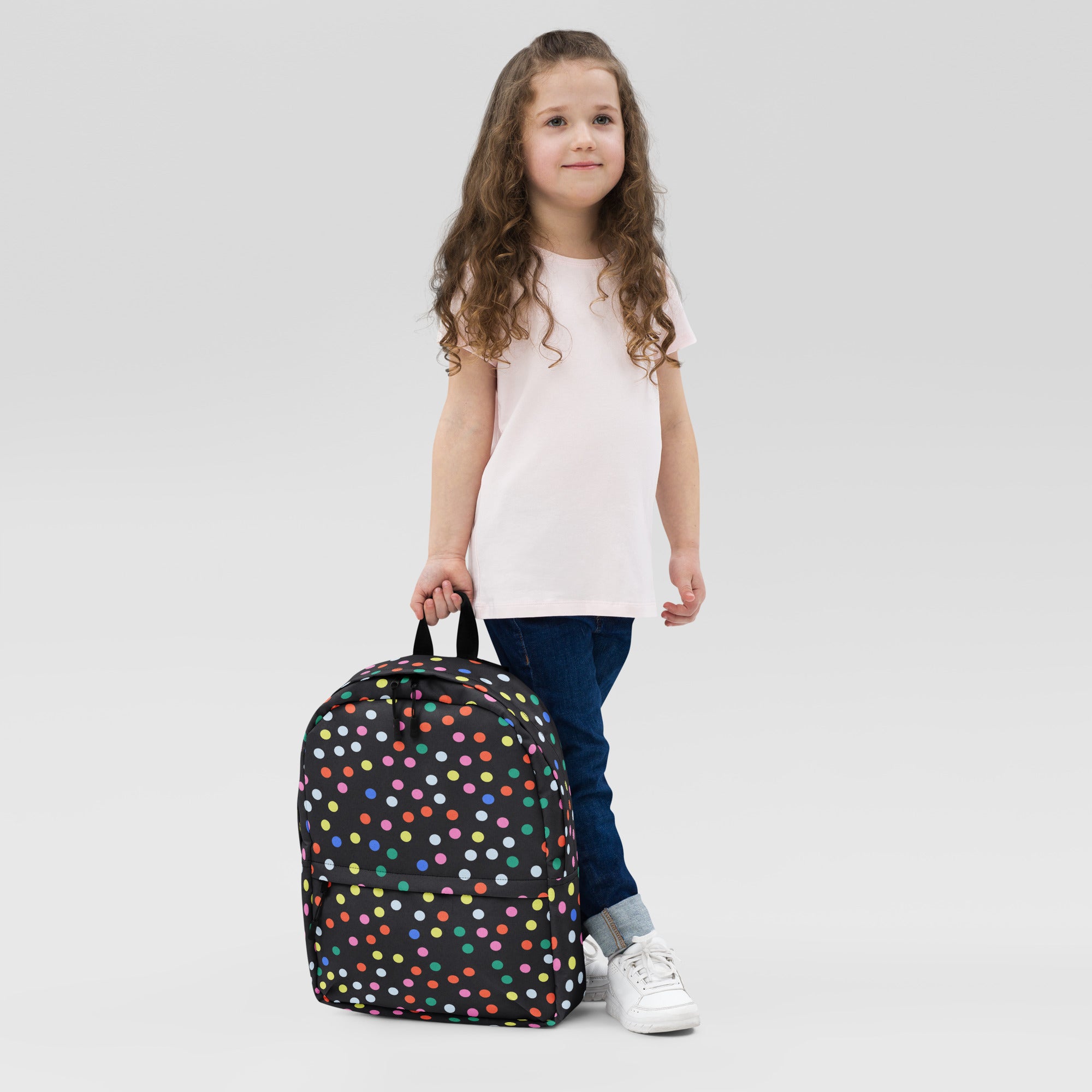 Kids Colorful Dots Backpack - Water-Resistant School Bag With Adjustable Padded Straps & Breathable Mesh Back