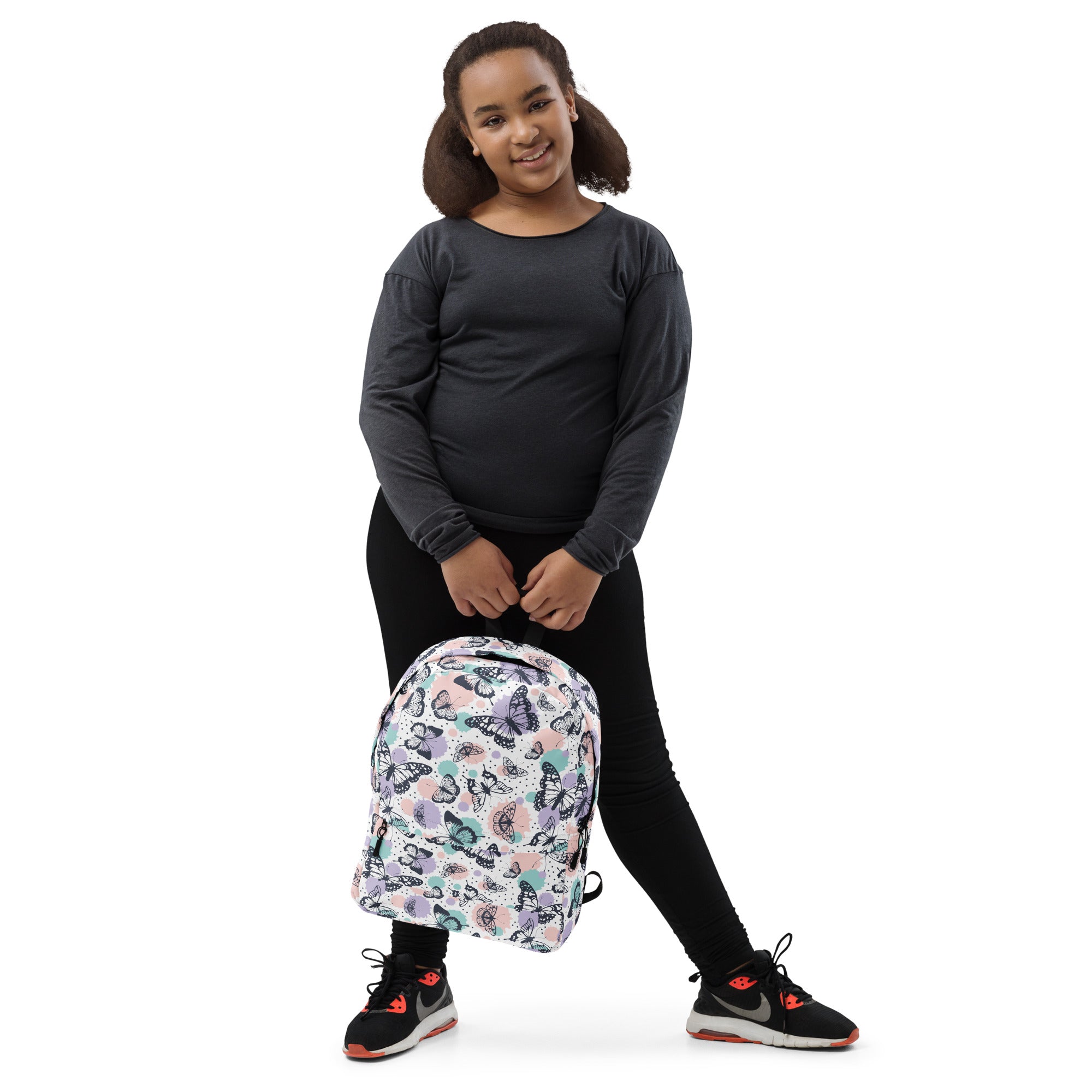 Girls Butterfly Backpack - Water-Resistant School Bag With Adjustable Padded Straps & Breathable Mesh Back