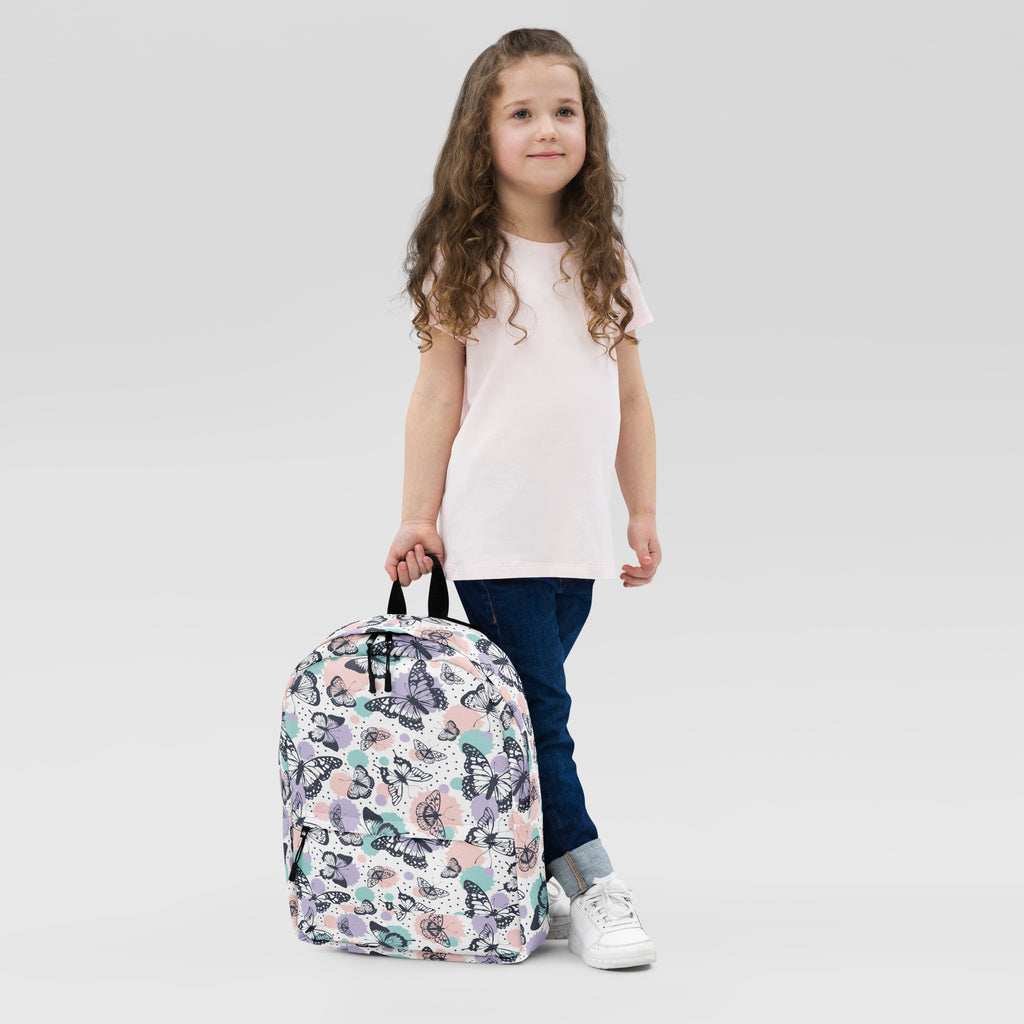 Girls Butterfly Backpack - Water-Resistant School Bag With Adjustable Padded Straps & Breathable Mesh Back