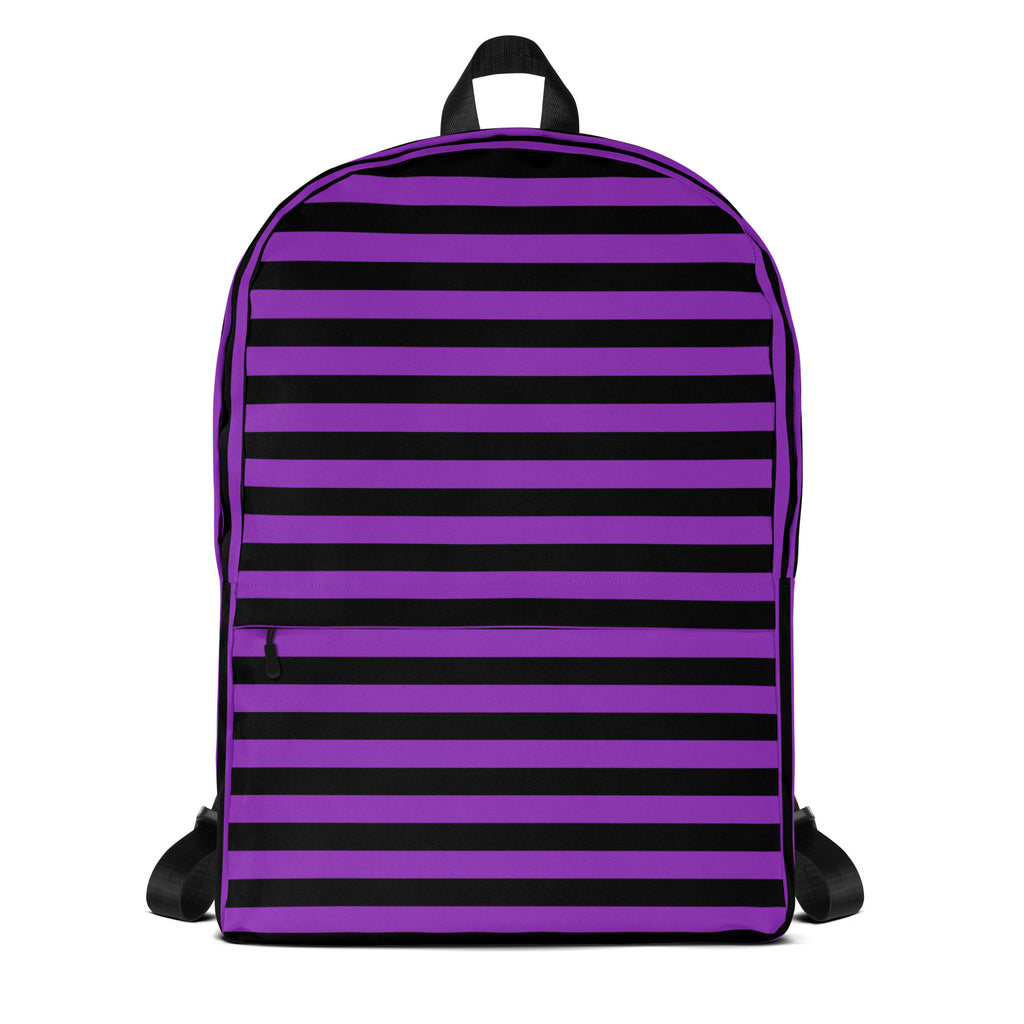 Kids Purple and Black Halloween Backpack - Water-Resistant School Bag With Adjustable Padded Straps & Breathable Mesh Back