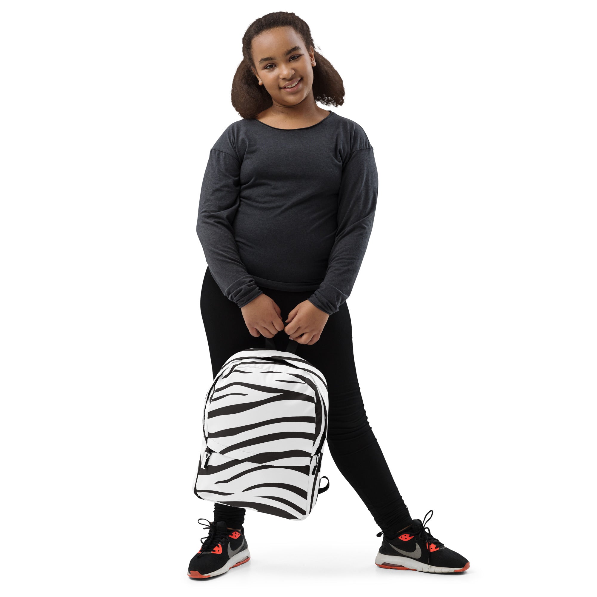Kids Zebra Print Backpack - Water-Resistant School Bag With Adjustable Padded Straps & Breathable Mesh Back