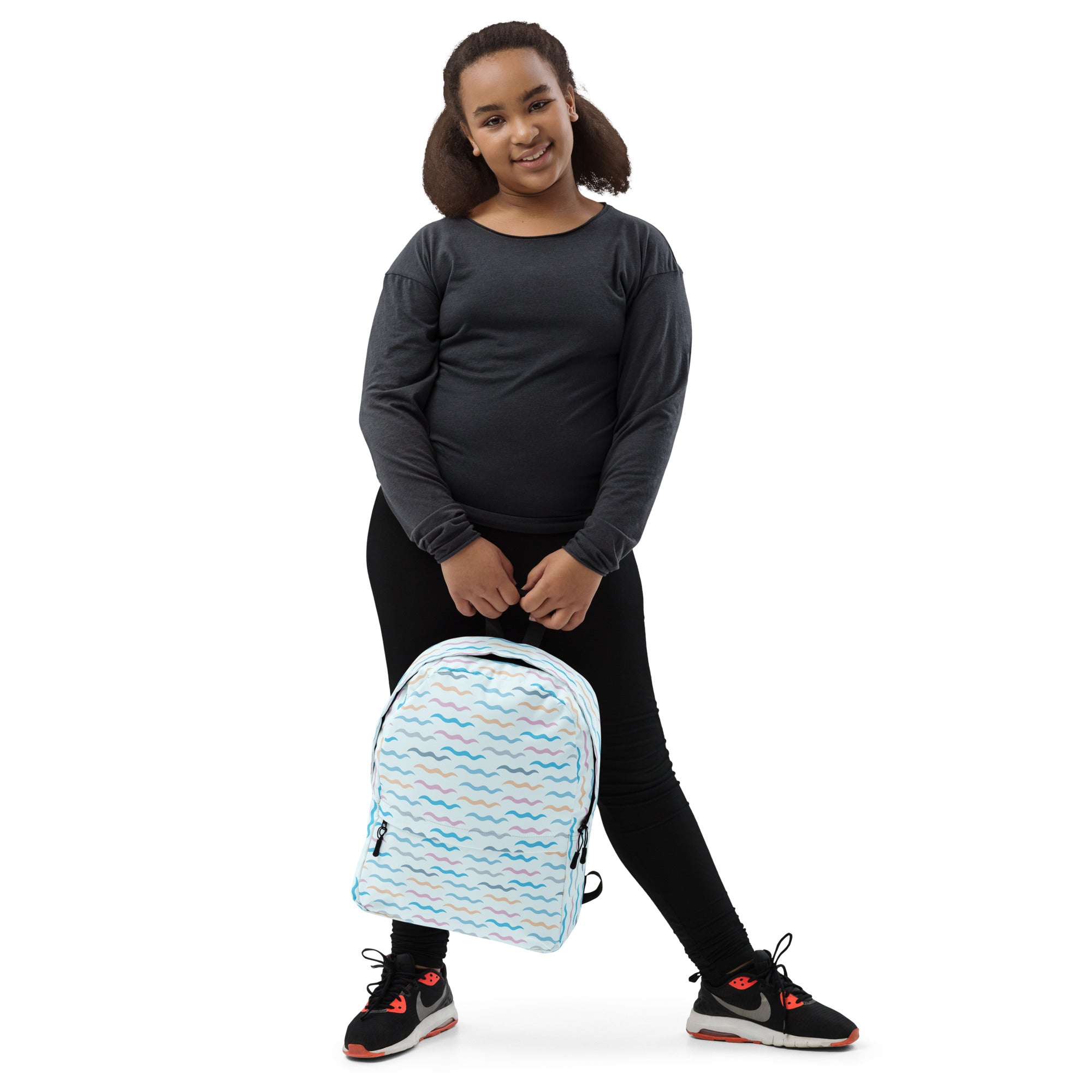 Kids Colorful Ocean Waves Backpack - Water-Resistant School Bag With Adjustable Padded Straps & Breathable Mesh Back