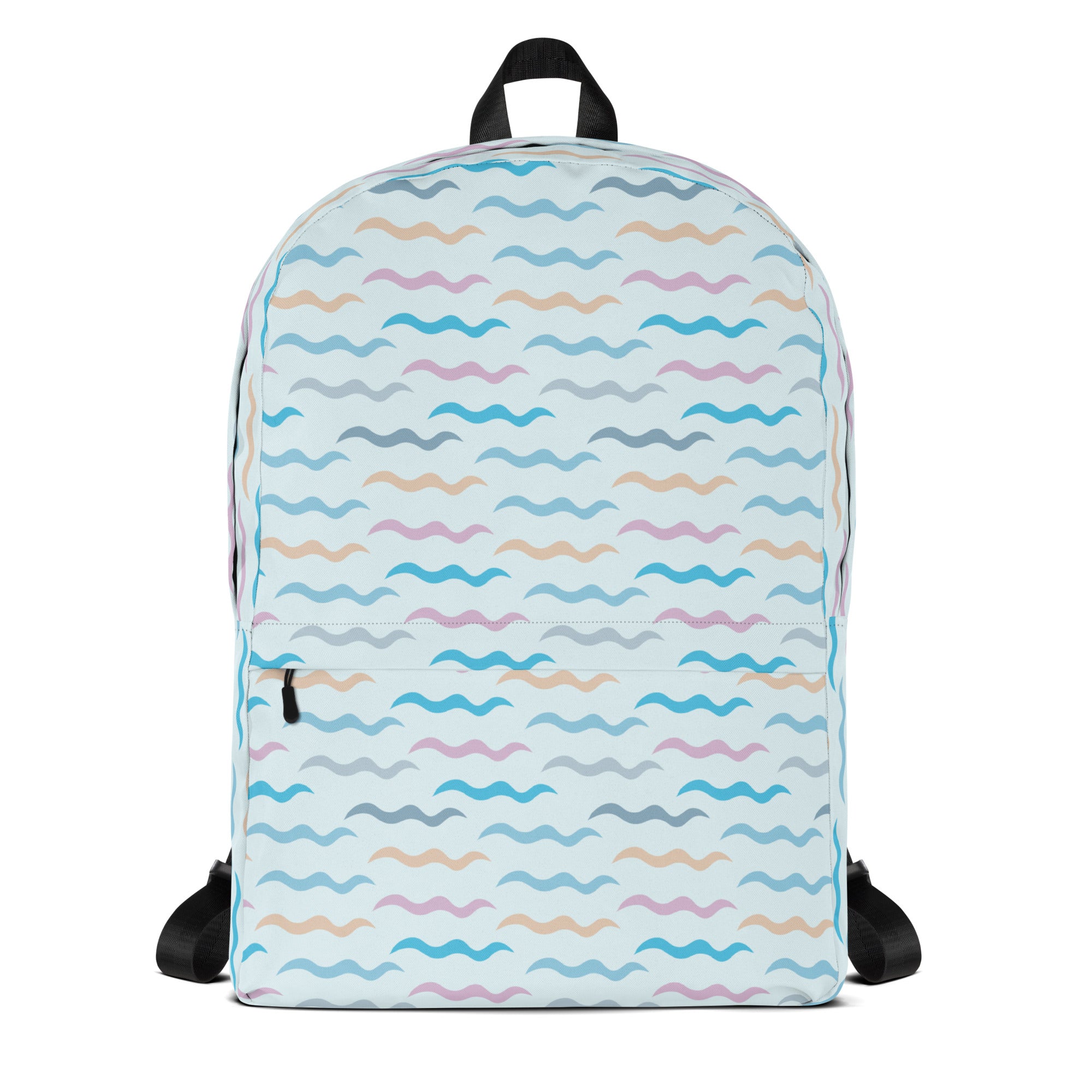 Kids Colorful Ocean Waves Backpack - Water-Resistant School Bag With Adjustable Padded Straps & Breathable Mesh Back