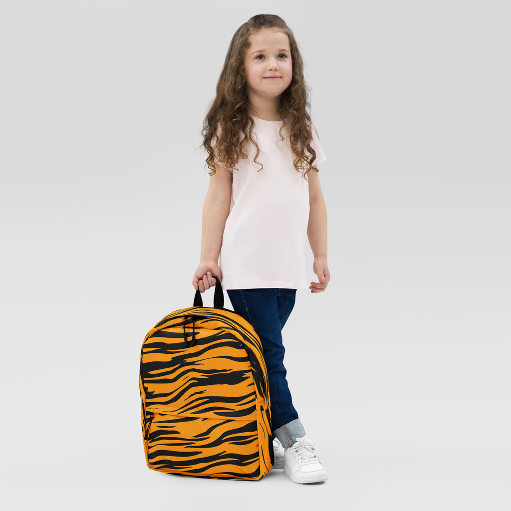 Kids Tiger Stripe Backpack - Water-Resistant School Bag With Adjustable Padded Straps & Breathable Mesh Back