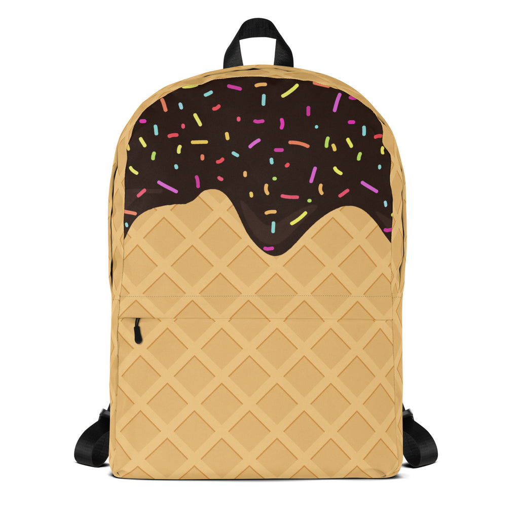 Kids Chocolate Ice Cream Cone Backpack - Water-Resistant School Bag With Adjustable Padded Straps & Breathable Mesh Back