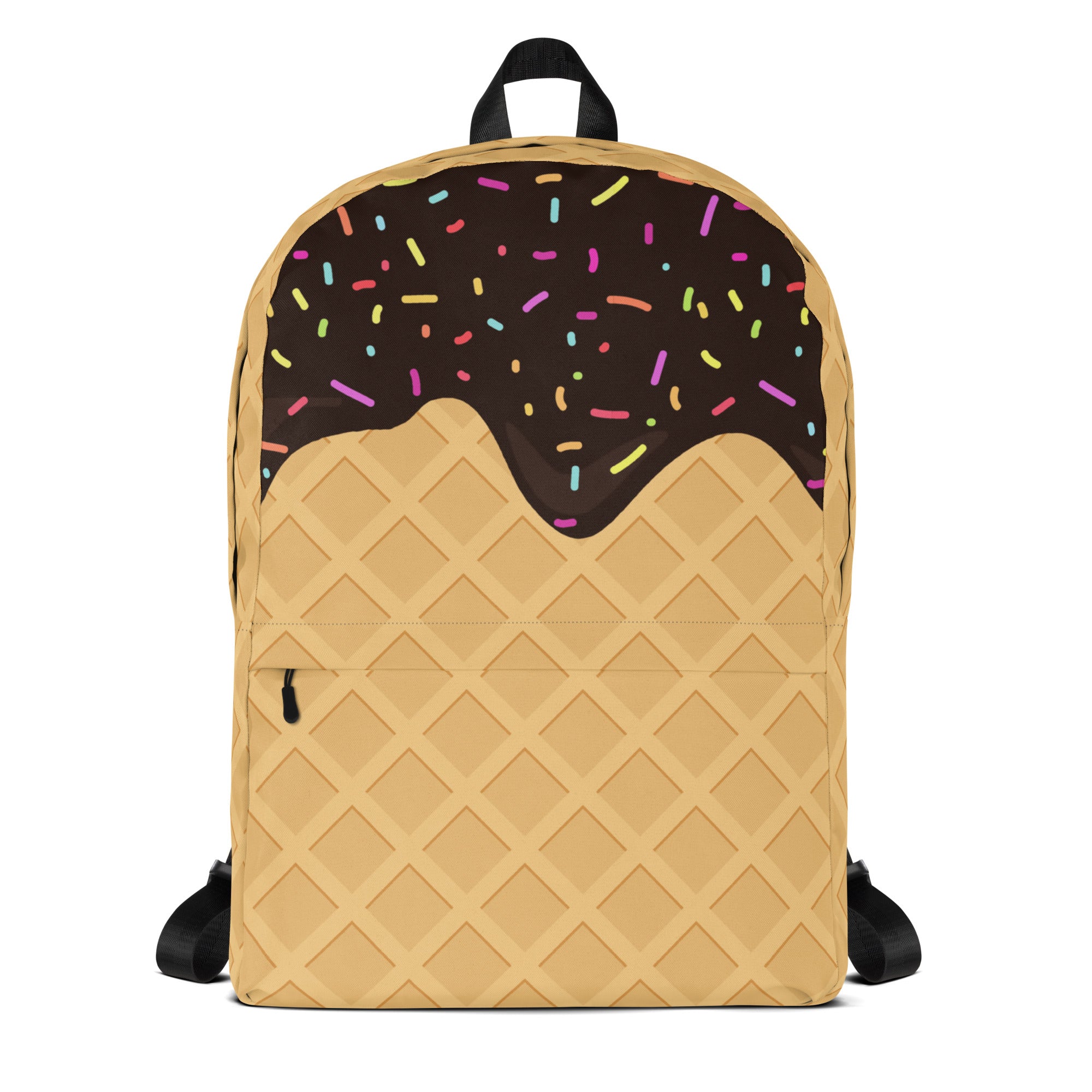 Kids Chocolate Ice Cream Cone Backpack - Water-Resistant School Bag With Adjustable Padded Straps & Breathable Mesh Back