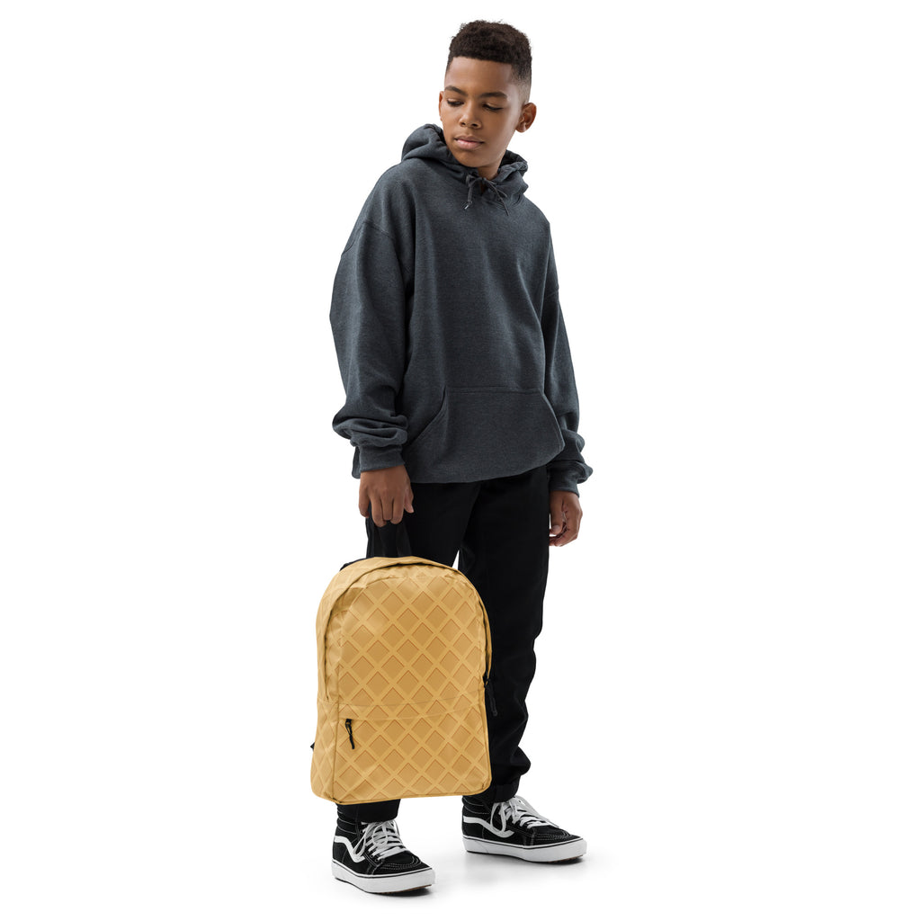Kids Waffle Cone Backpack - Water-Resistant School Bag With Adjustable Padded Straps & Breathable Mesh Back
