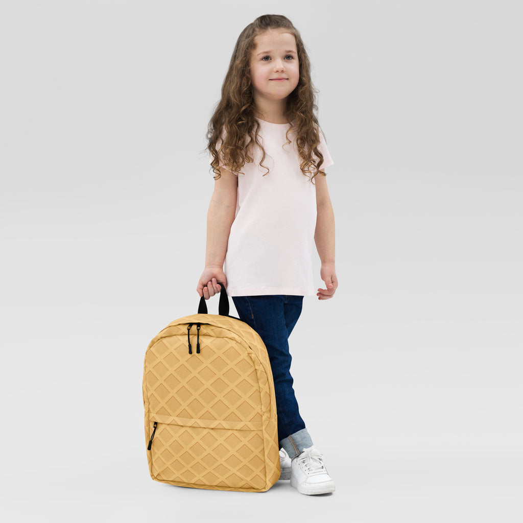 Kids Waffle Cone Backpack - Water-Resistant School Bag With Adjustable Padded Straps & Breathable Mesh Back
