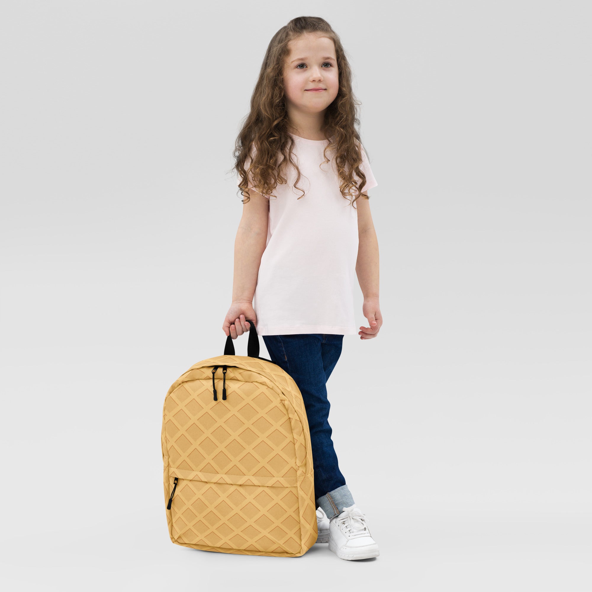 Kids Waffle Cone Backpack - Water-Resistant School Bag With Adjustable Padded Straps & Breathable Mesh Back