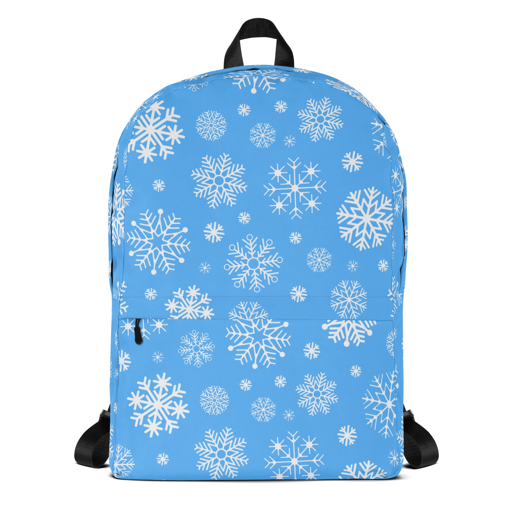 Kids Blue Snowflakes Backpack - Water-Resistant School Bag With Adjustable Padded Straps & Breathable Mesh Back