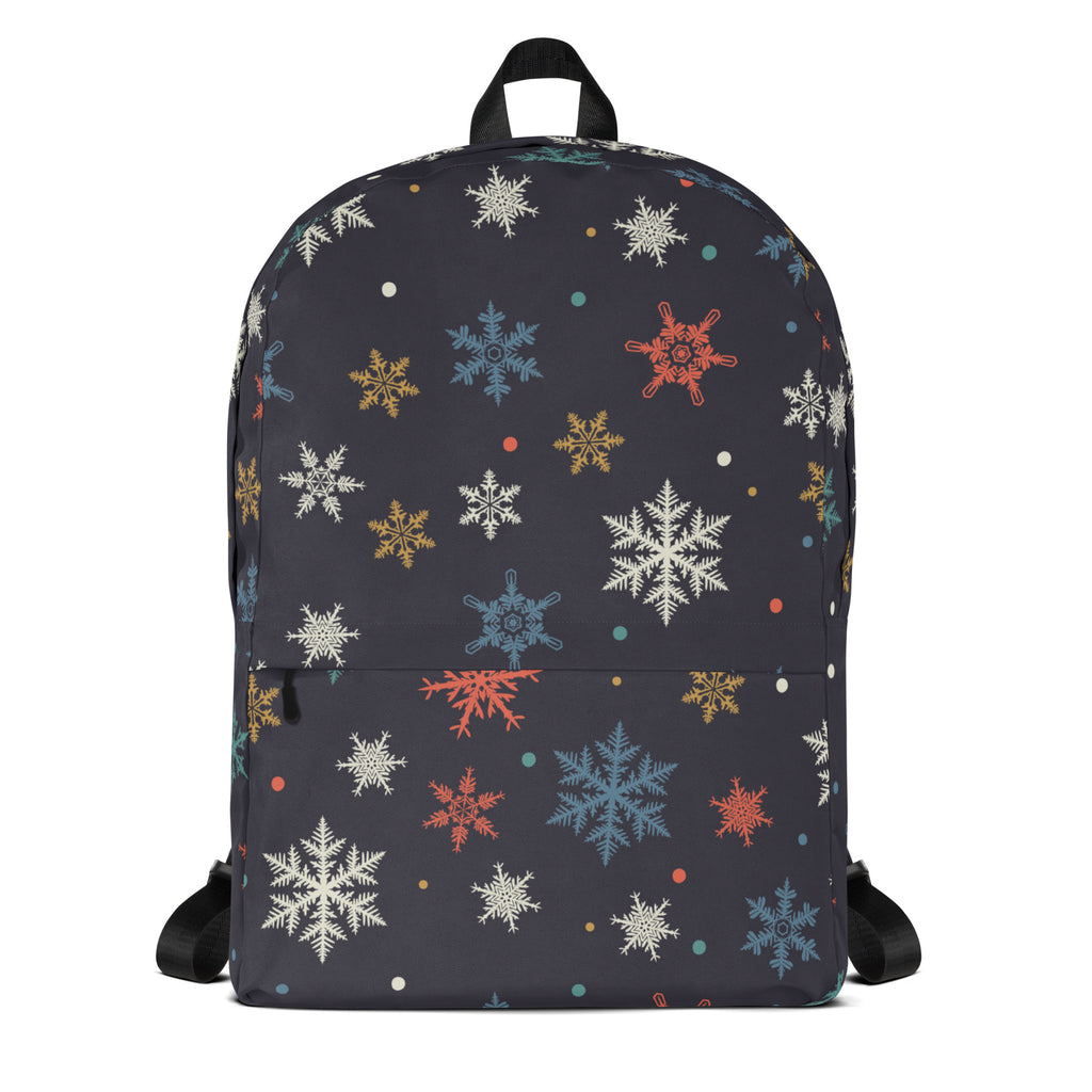 Kids Colorful Snowflake Christmas Backpack - Water-Resistant School Bag With Adjustable Padded Straps & Breathable Mesh Back