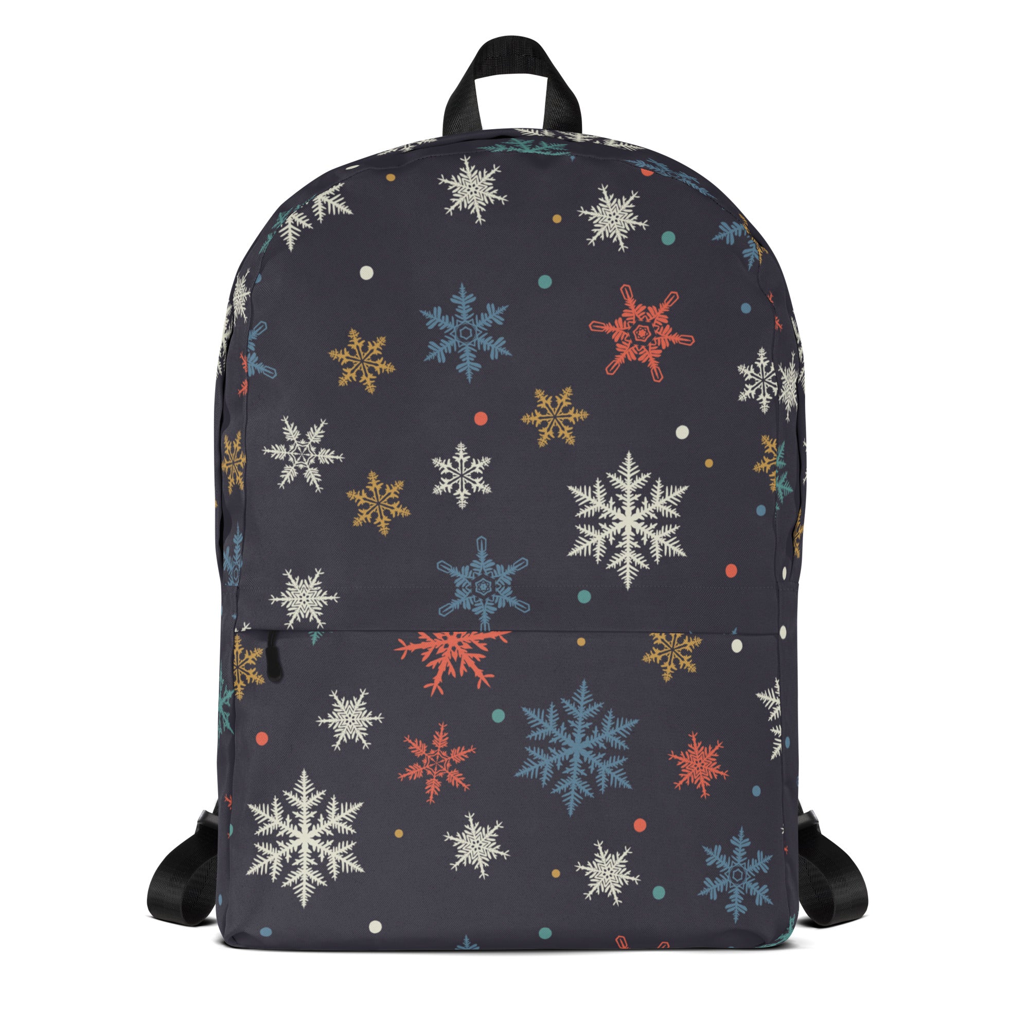 Kids Colorful Snowflake Christmas Backpack - Water-Resistant School Bag With Adjustable Padded Straps & Breathable Mesh Back