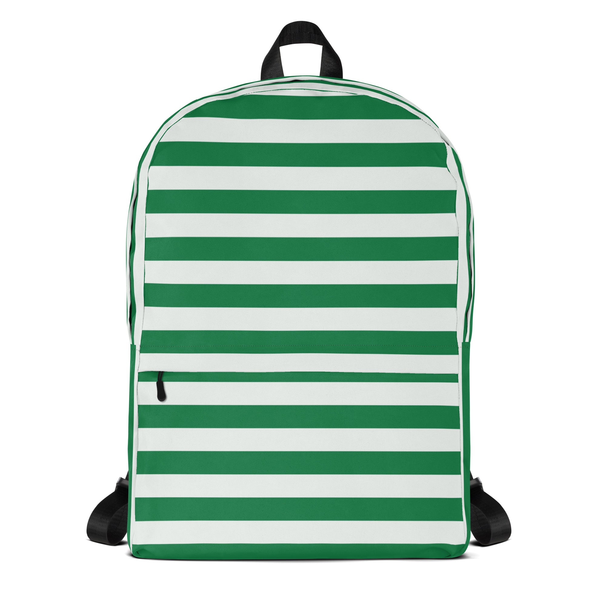 Kids Striped Green Christmas Backpack - Water-Resistant School Bag With Adjustable Padded Straps & Breathable Mesh Back