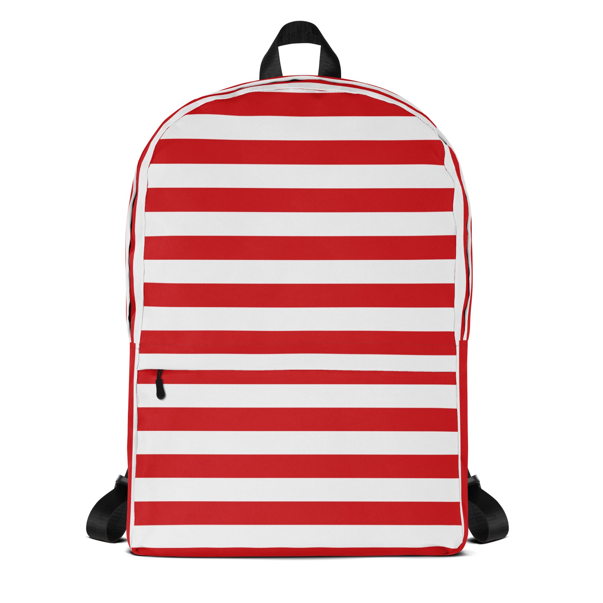 Kids Striped Red Christmas Backpack - Water-Resistant School Bag With Adjustable Padded Straps & Breathable Mesh Back