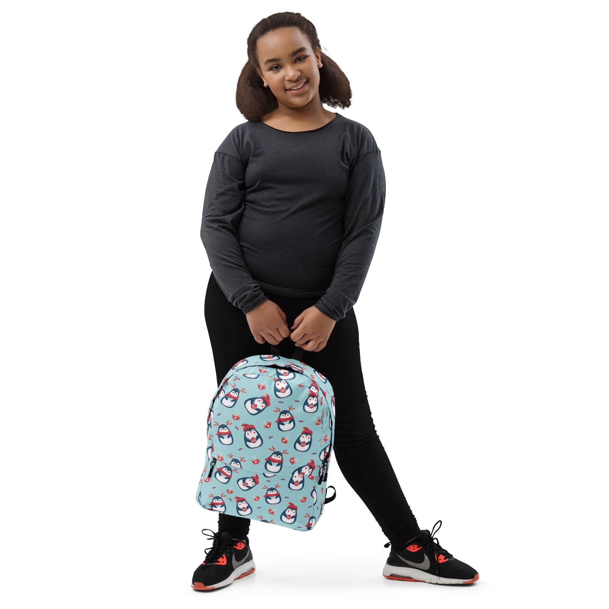 Kids Reindeer Penguin Christmas Backpack - Water-Resistant School Bag With Adjustable Padded Straps & Breathable Mesh Back