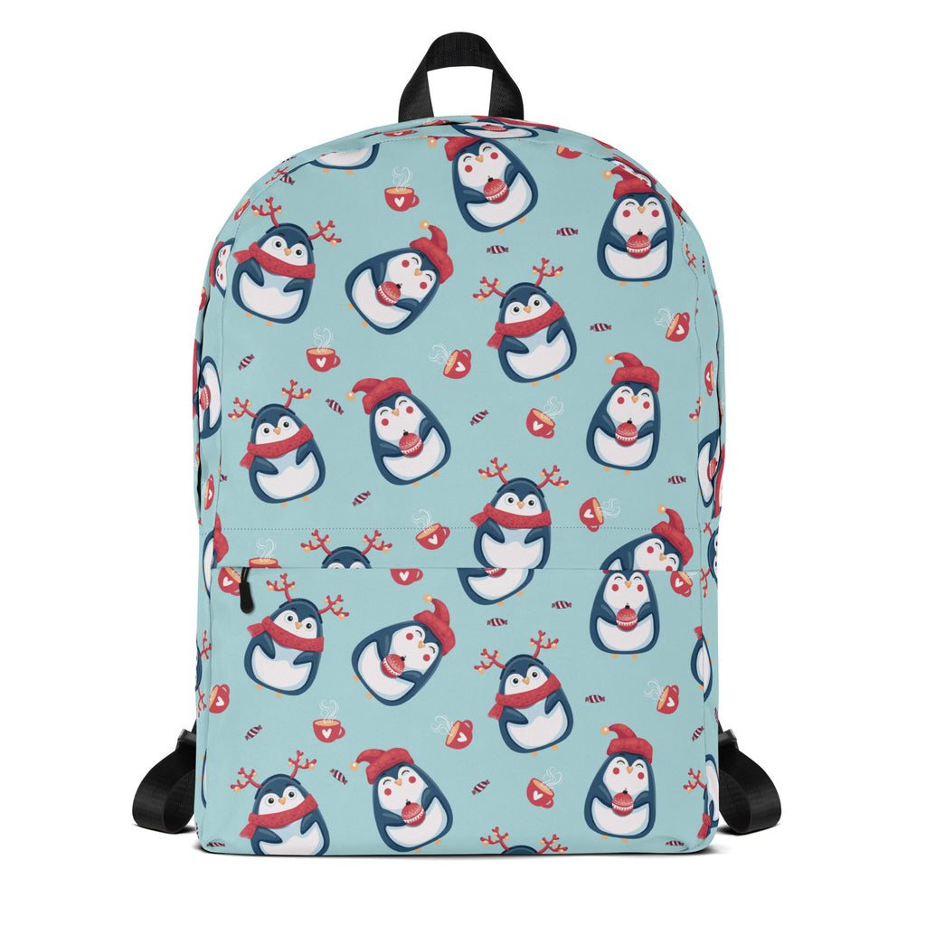 Kids Reindeer Penguin Christmas Backpack - Water-Resistant School Bag With Adjustable Padded Straps & Breathable Mesh Back