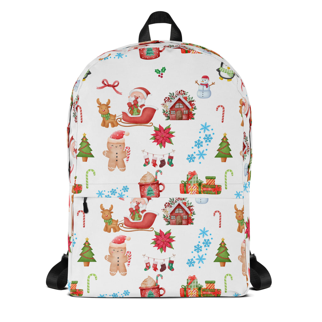 Kids Christmas Themed Backpack - Water-Resistant School Bag With Adjustable Padded Straps & Breathable Mesh Back