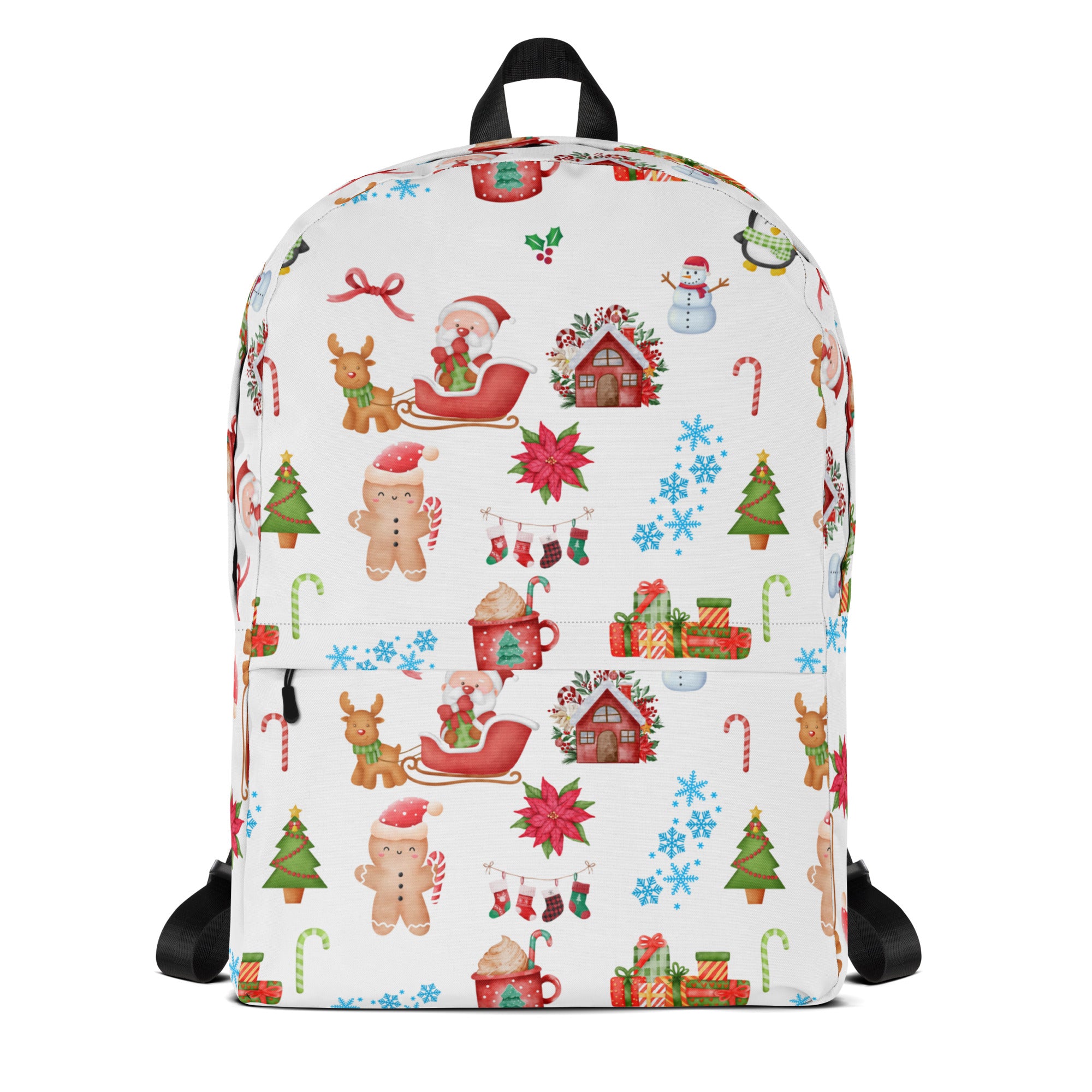 Kids Christmas Themed Backpack - Water-Resistant School Bag With Adjustable Padded Straps & Breathable Mesh Back