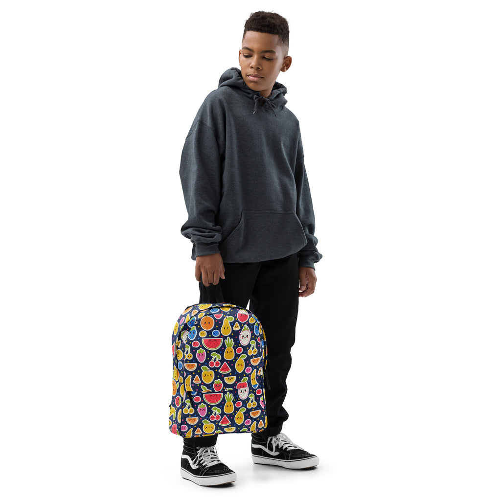 Kids Emoji Fruit Backpack - Water-Resistant School Bag With Adjustable Padded Straps & Breathable Mesh Back