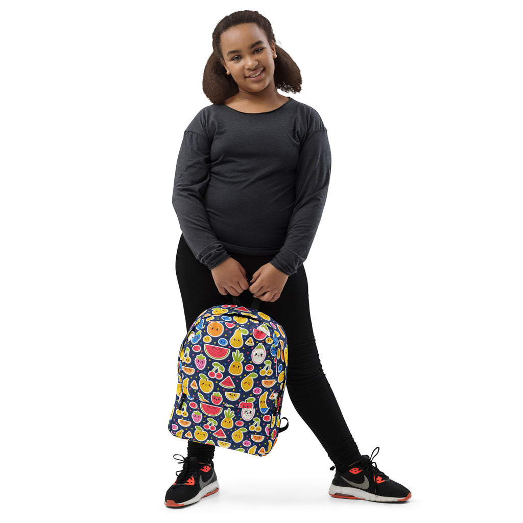 Kids Emoji Fruit Backpack - Water-Resistant School Bag With Adjustable Padded Straps & Breathable Mesh Back