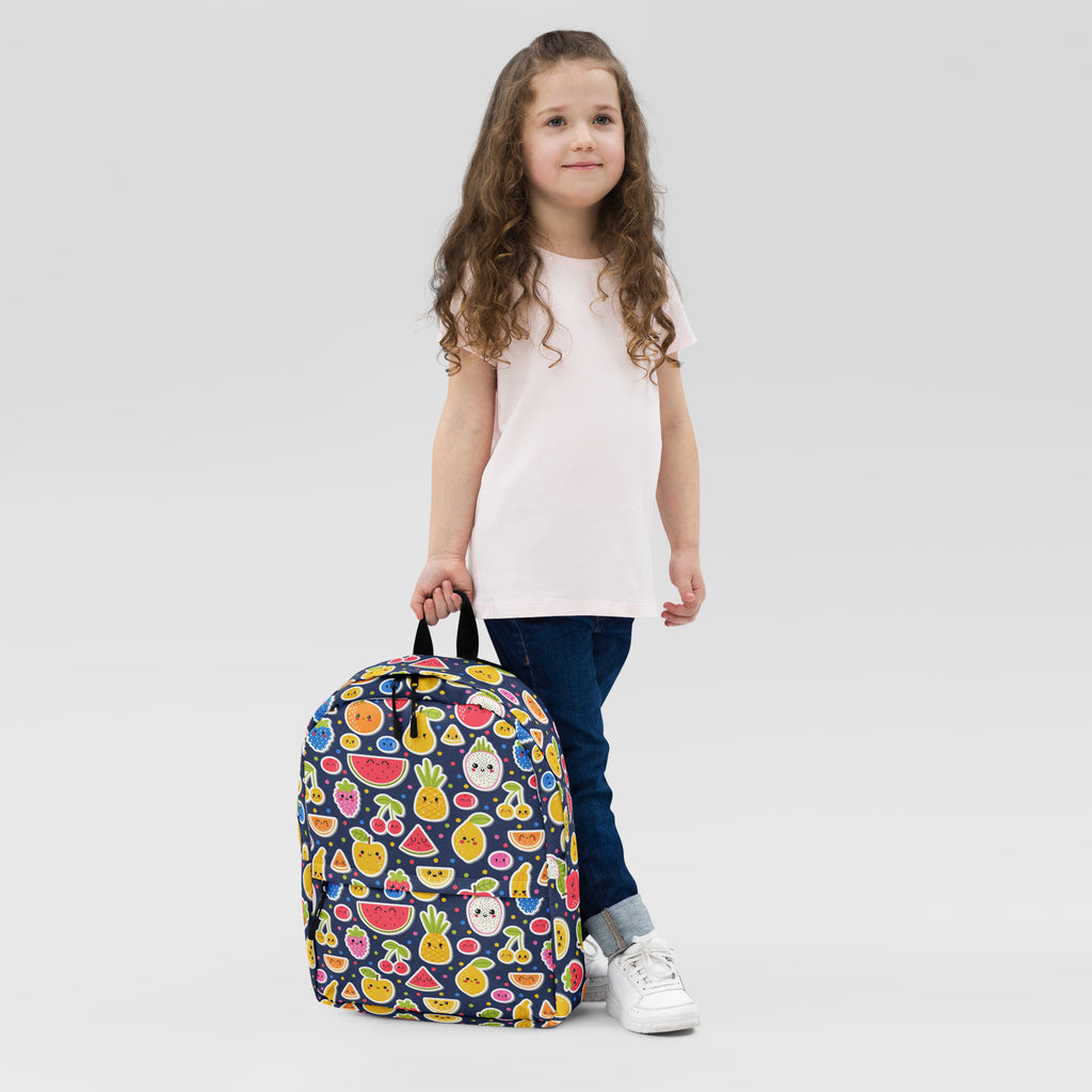 Kids Emoji Fruit Backpack - Water-Resistant School Bag With Adjustable Padded Straps & Breathable Mesh Back