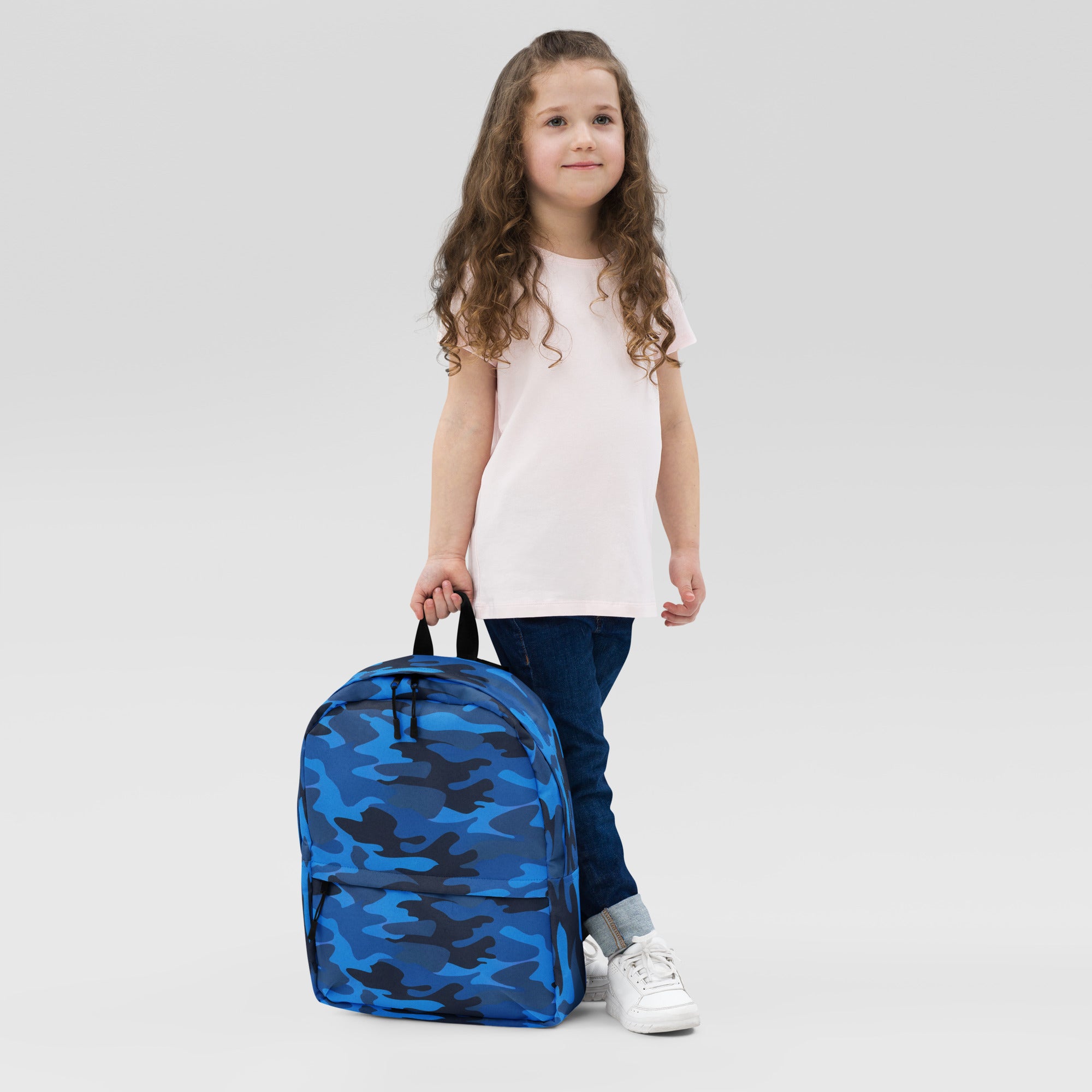 Kids Blue Camouflage Backpack - Water-Resistant School Bag With Adjustable Padded Straps & Breathable Mesh Back