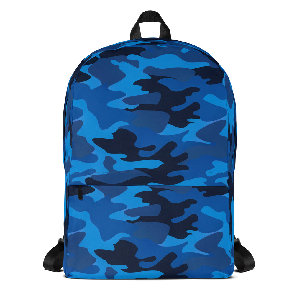 Kids Blue Camouflage Backpack - Water-Resistant School Bag With Adjustable Padded Straps & Breathable Mesh Back