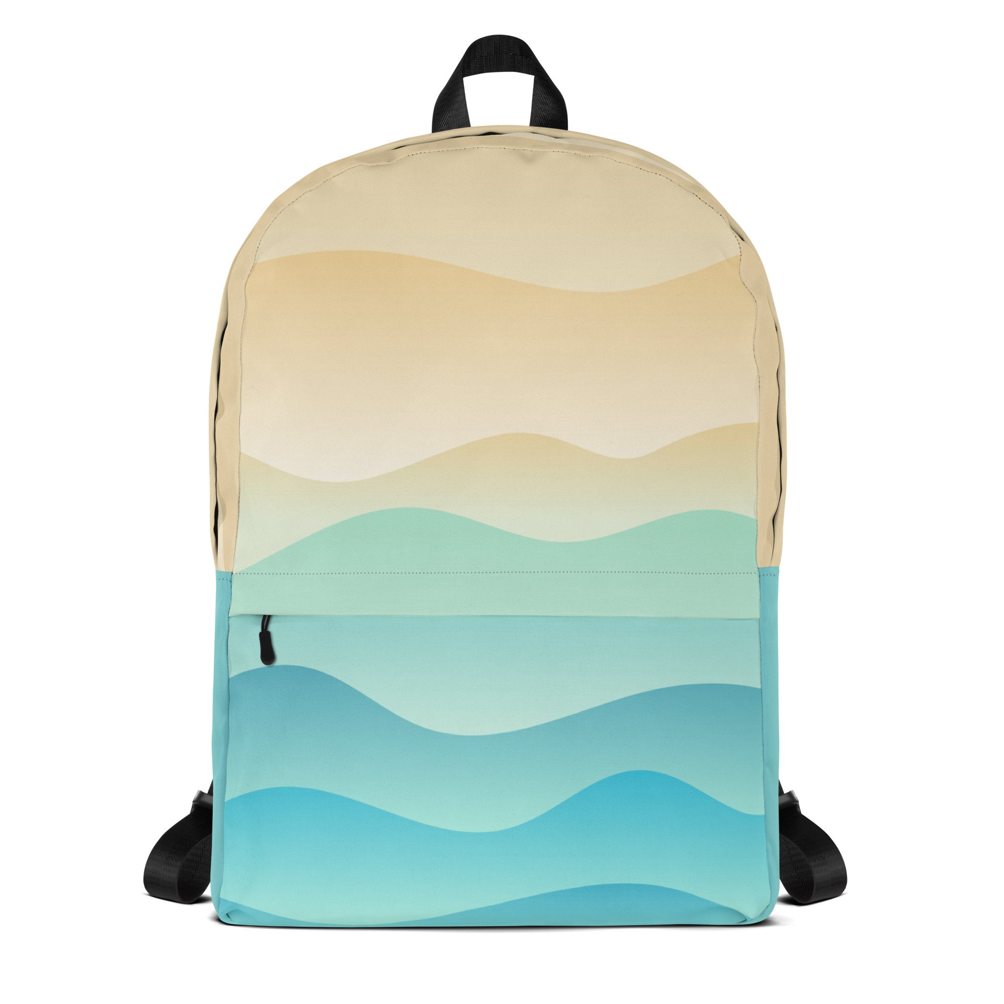 Kids Ocean Waves Backpack - Water-Resistant School Bag With Adjustable Padded Straps & Breathable Mesh Back
