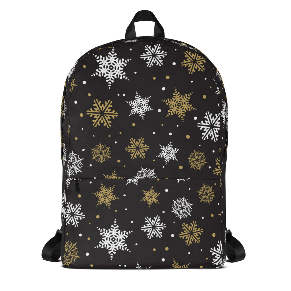 Kids Golden Snowflake Backpack - Water-Resistant School Bag With Adjustable Padded Straps & Breathable Mesh Back