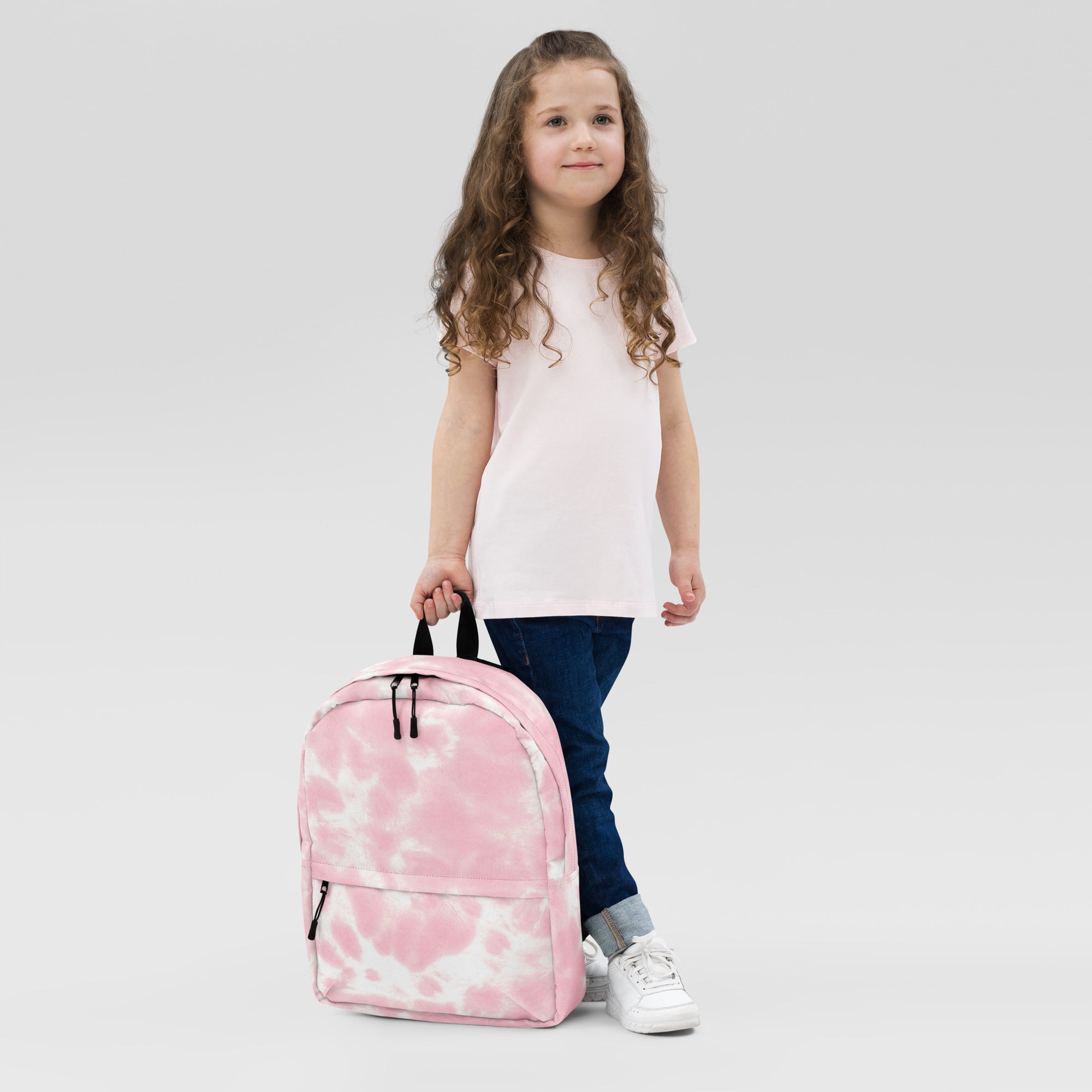 Girls Pink Tie Dye Backpack - Water-Resistant School Bag With Adjustable Padded Straps & Breathable Mesh Back