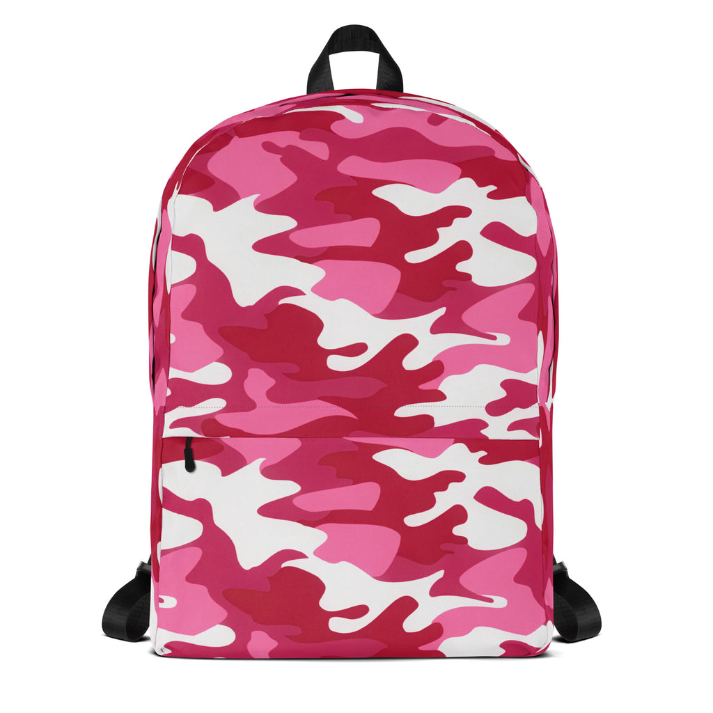 Girls Bright Pink Camouflage Backpack - Water-Resistant School Bag With Adjustable Padded Straps & Breathable Mesh Back
