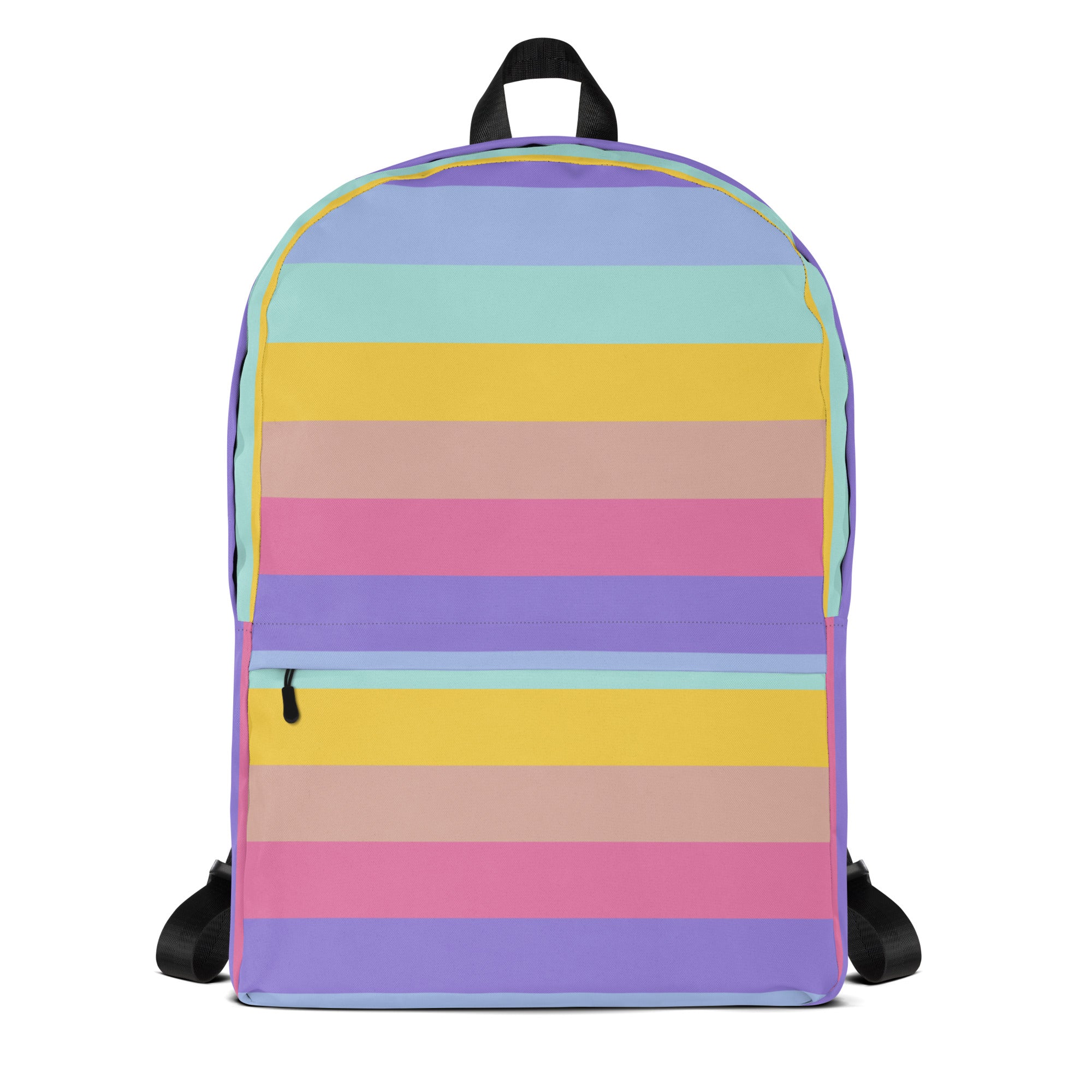 Girls Rainbow Stripe Backpack - Water-Resistant School Bag With Adjustable Padded Straps & Breathable Mesh Back