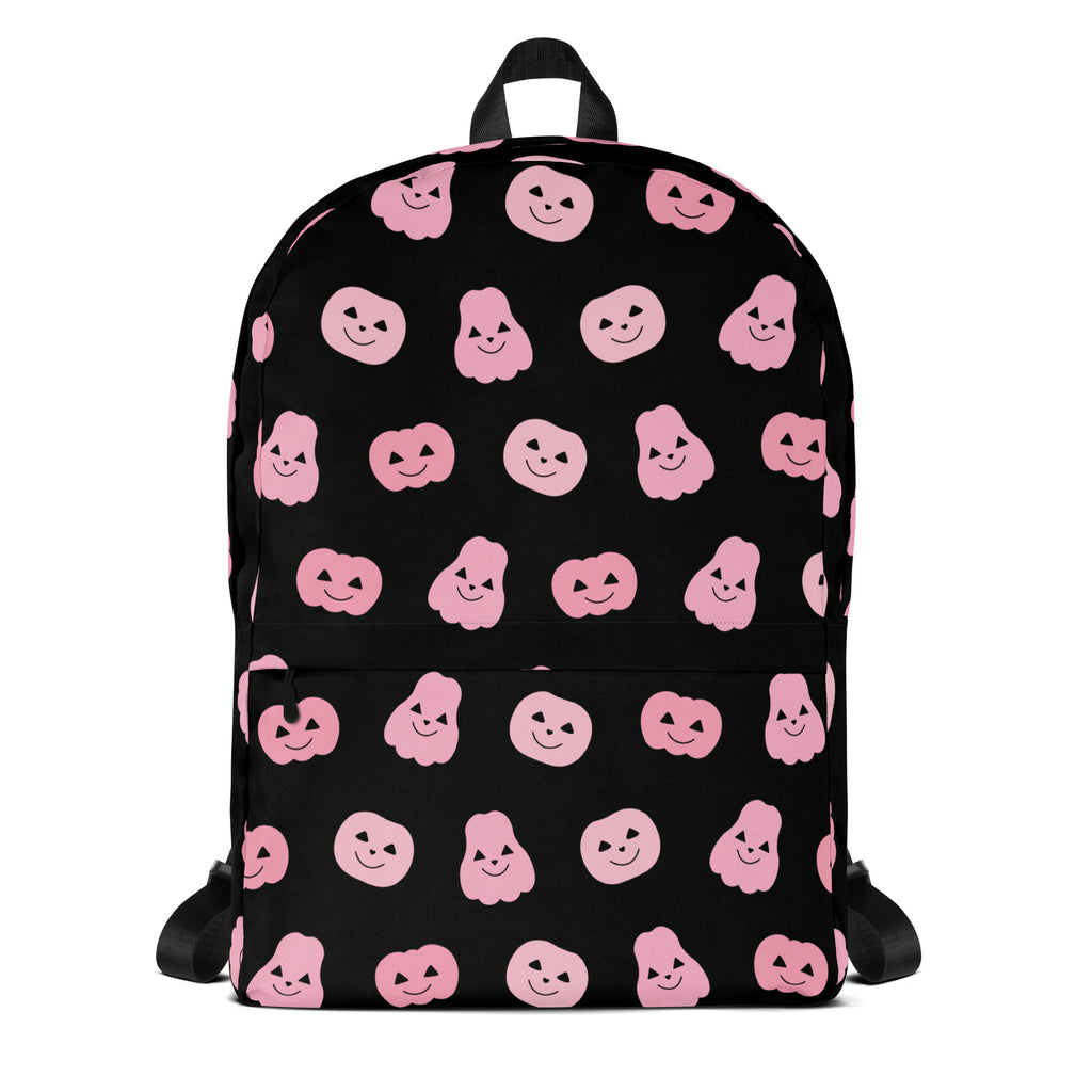 Girls Pink Pumpkins Halloween Backpack - Water-Resistant School Bag With Adjustable Padded Straps & Breathable Mesh Back