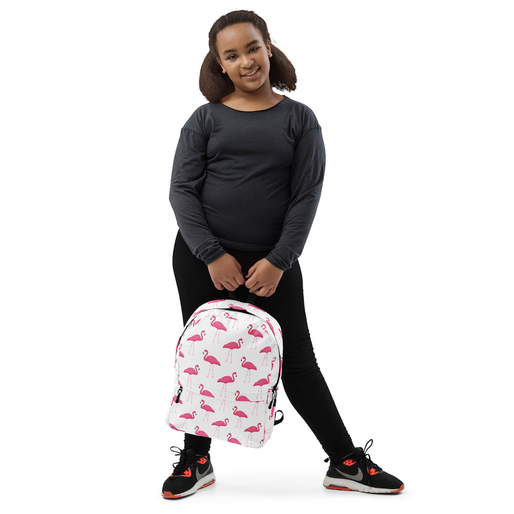 Girls Pink Flamingo Backpack - Water-Resistant School Bag With Adjustable Padded Straps & Breathable Mesh Back