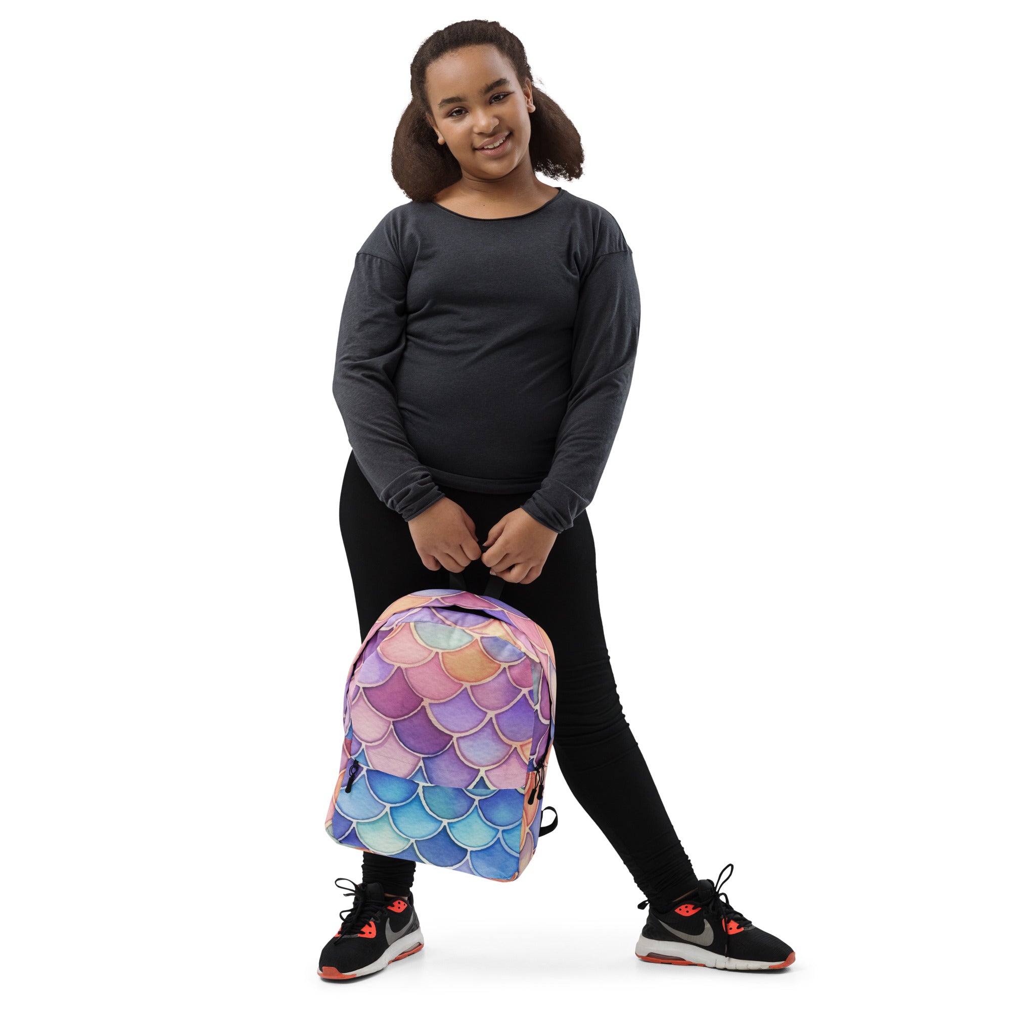 Girls Watercolor Mermaid Backpack - Water-Resistant School Bag With Adjustable Padded Straps & Breathable Mesh Back